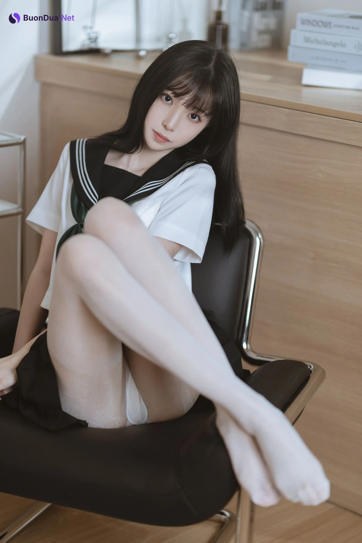 Cosplay 许岚LAN 白丝水手服 - 写真 11