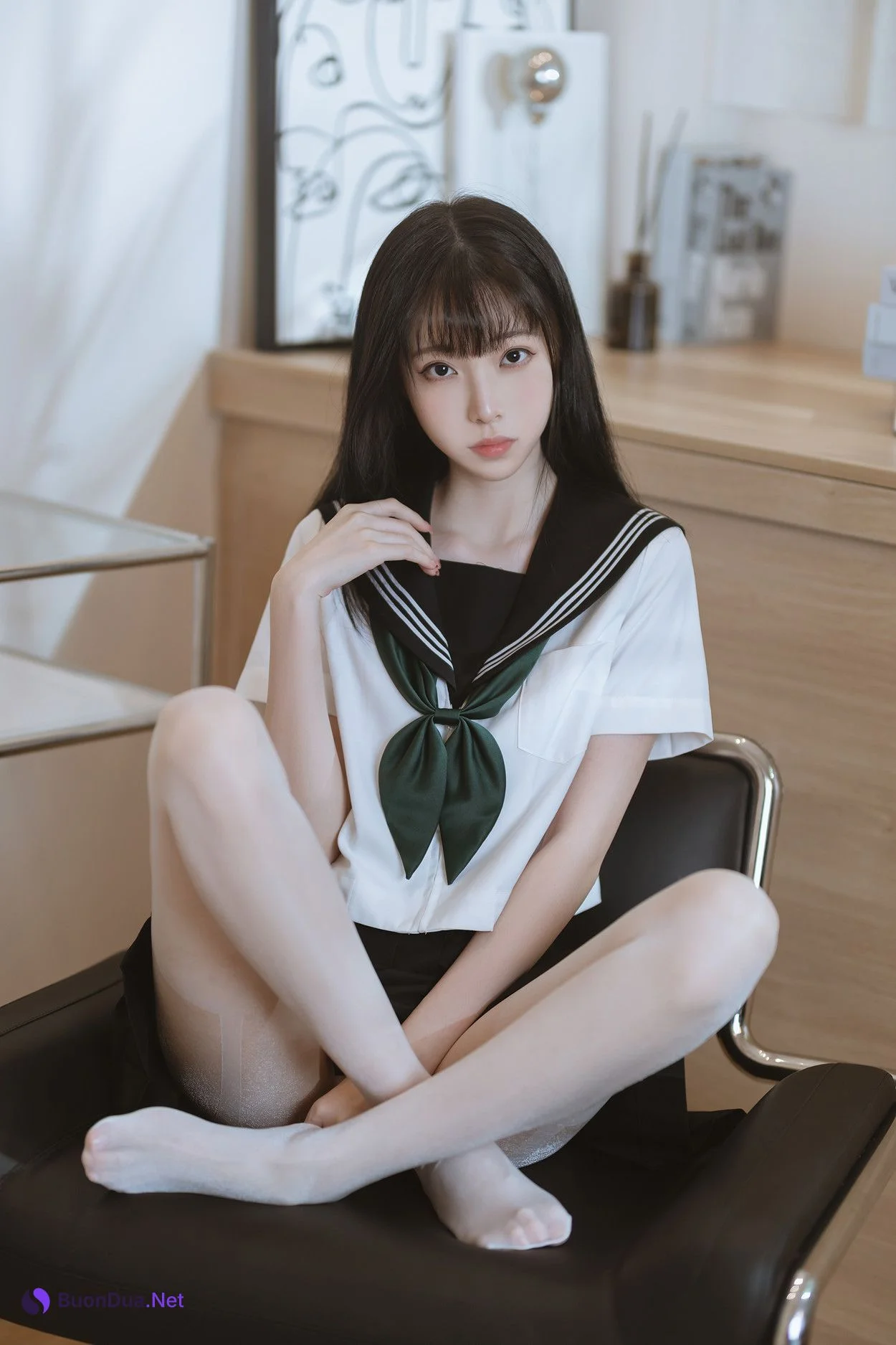 Cosplay 许岚LAN 白丝水手服 - 写真 14