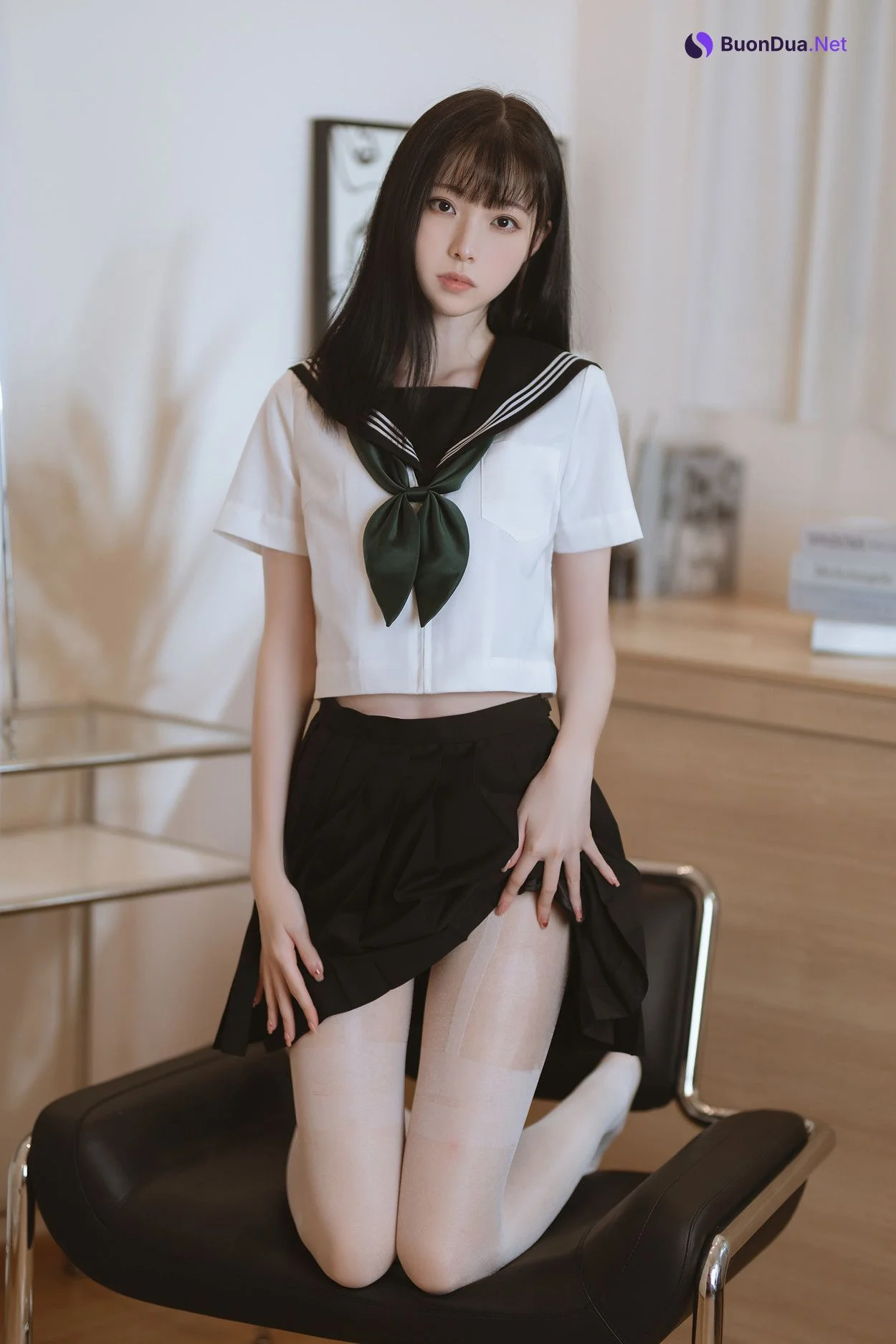 Cosplay 许岚LAN 白丝水手服 - 写真 16