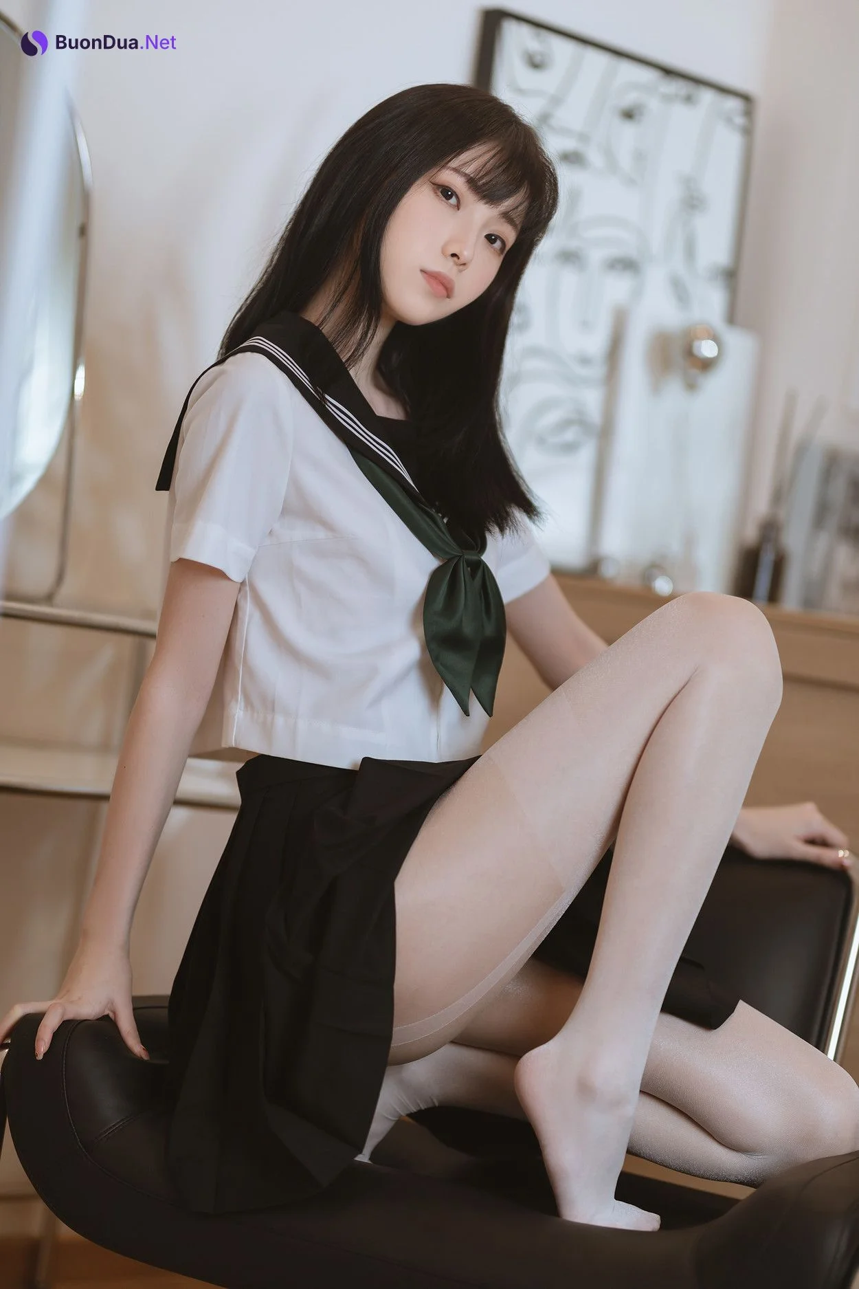 Cosplay 许岚LAN 白丝水手服 - 写真 18