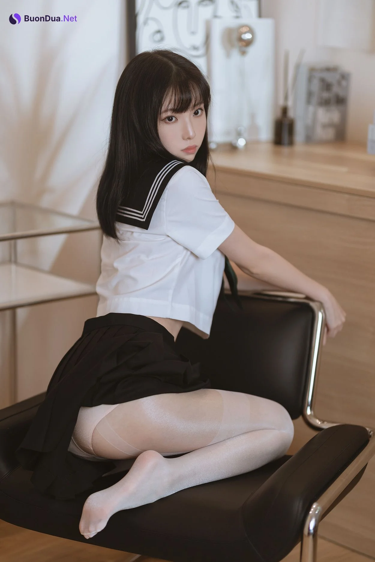 Cosplay 许岚LAN 白丝水手服 - 写真 19