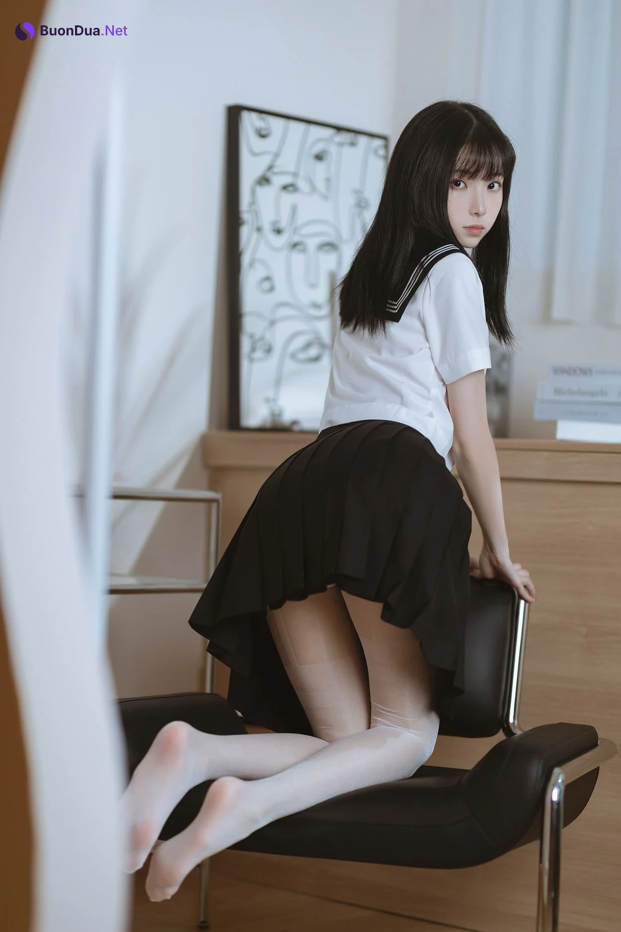 Cosplay 许岚LAN 白丝水手服 - 写真 7