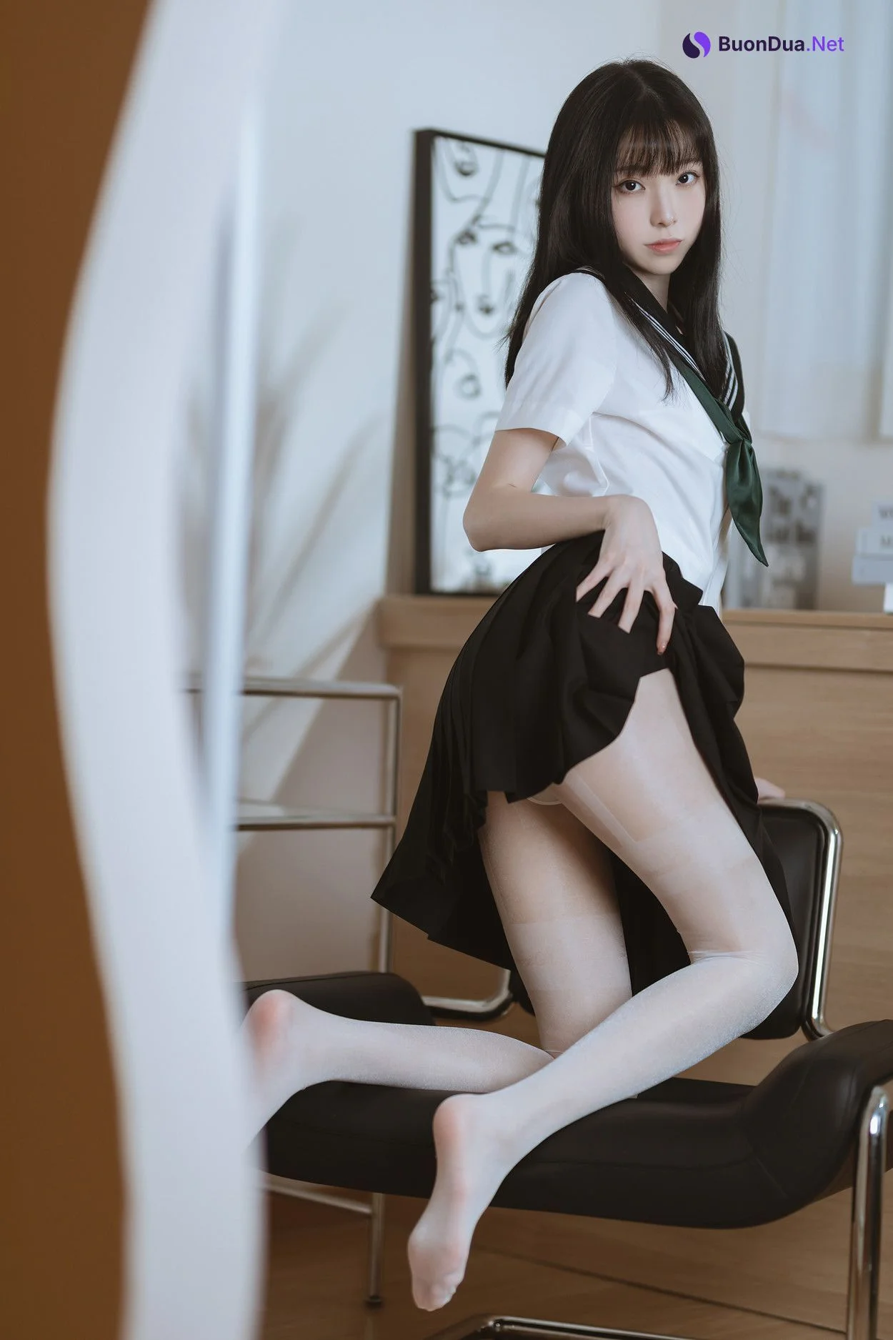 Cosplay 许岚LAN 白丝水手服 - 写真 8