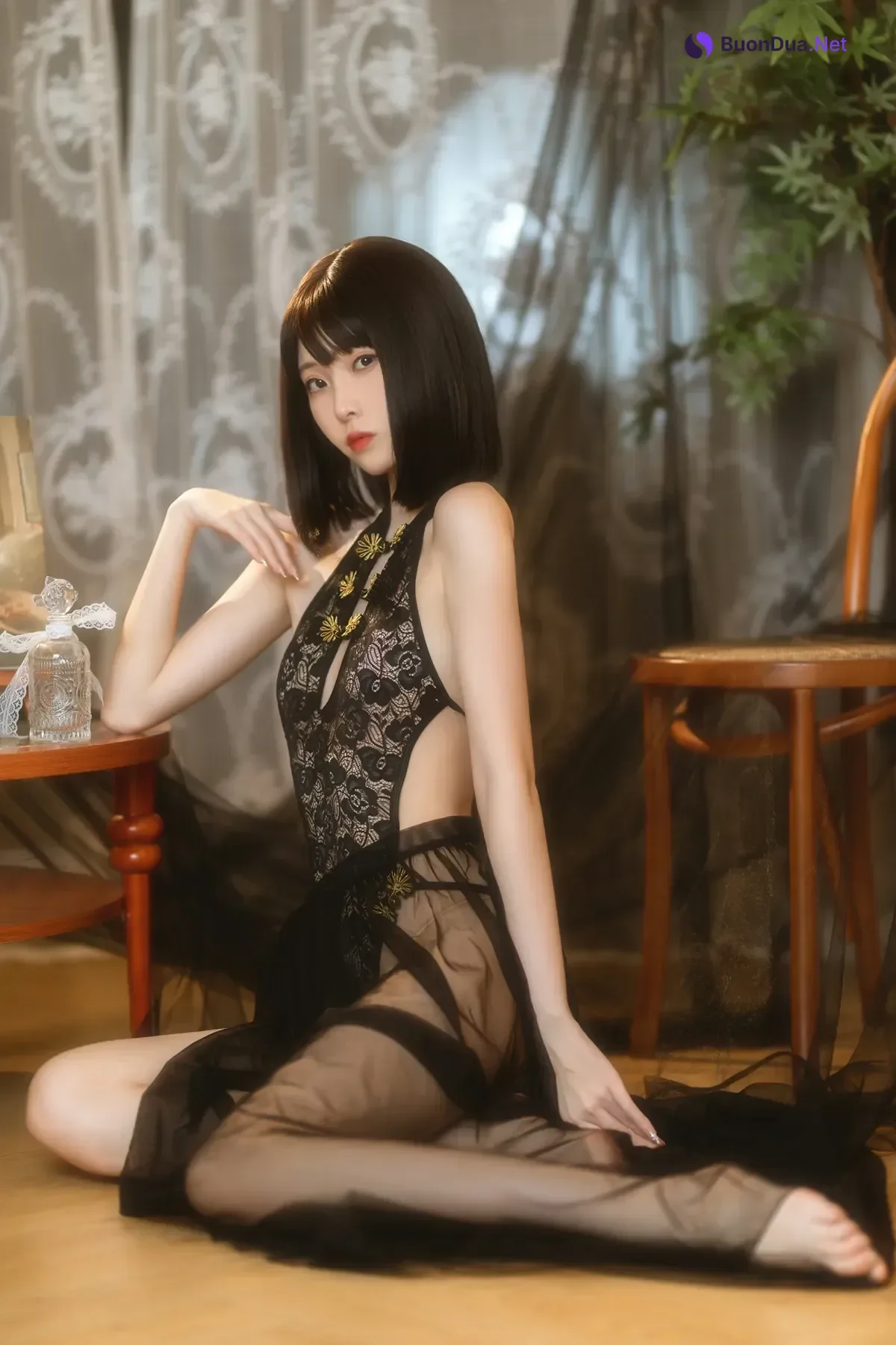 Cosplay 许岚LAN – 纯欲黑纱 - Photo 16