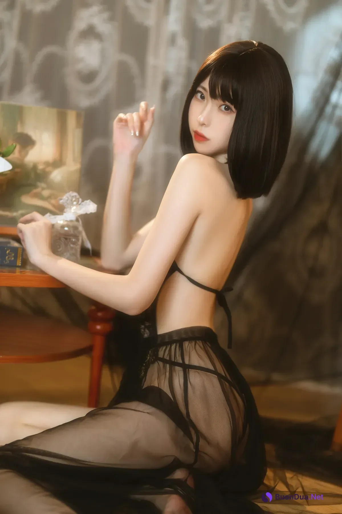 Cosplay 许岚LAN – 纯欲黑纱 - Photo 18