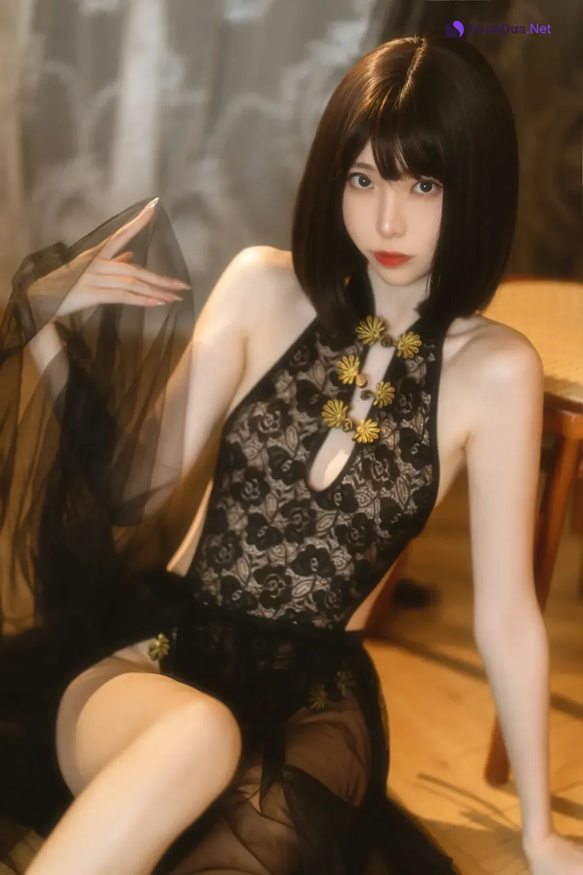 Cosplay 许岚LAN – 纯欲黑纱 - Photo 19