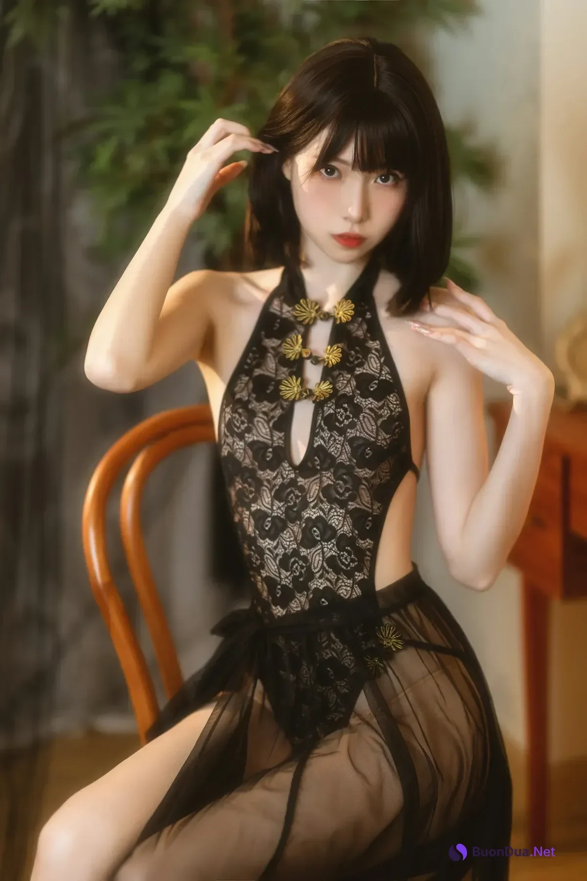 Cosplay 许岚LAN – 纯欲黑纱 - Photo 4