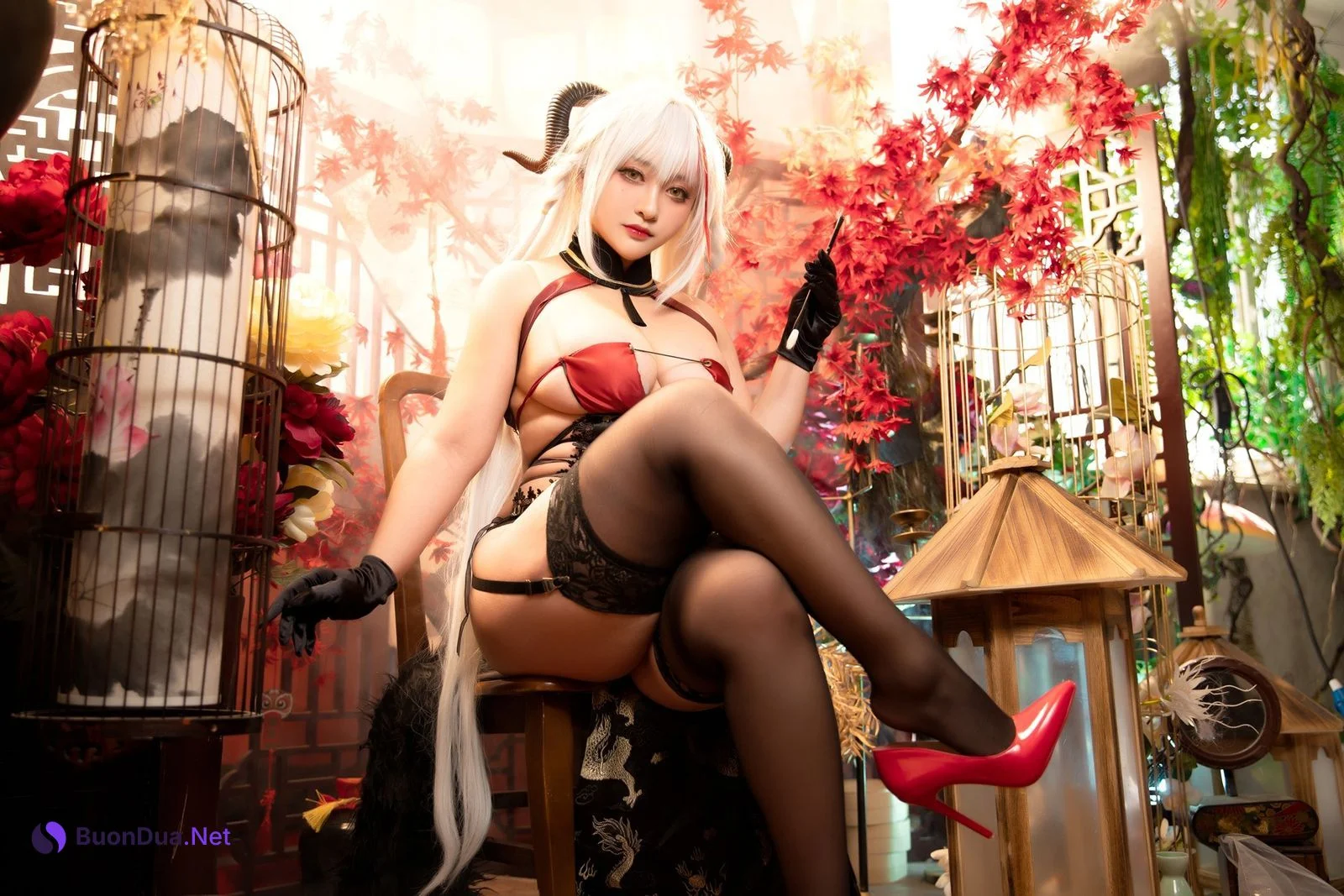 Cosplay 洛璃LoLiSAMA 埃吉尔旗袍 金龙腾祥云 Set.01 - Photo 17