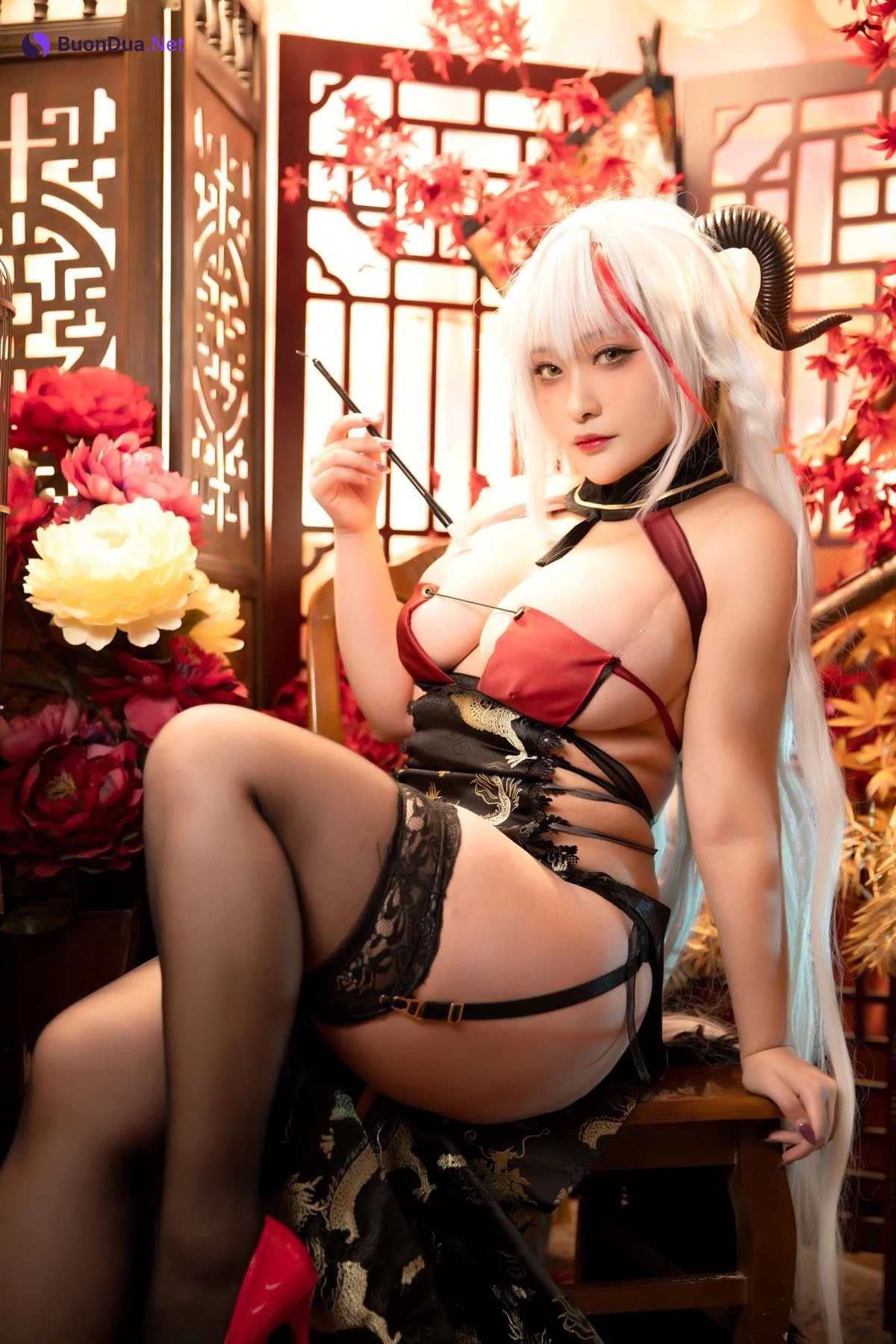 Cosplay 洛璃LoLiSAMA 埃吉尔旗袍 金龙腾祥云 Set.01 - Photo 4