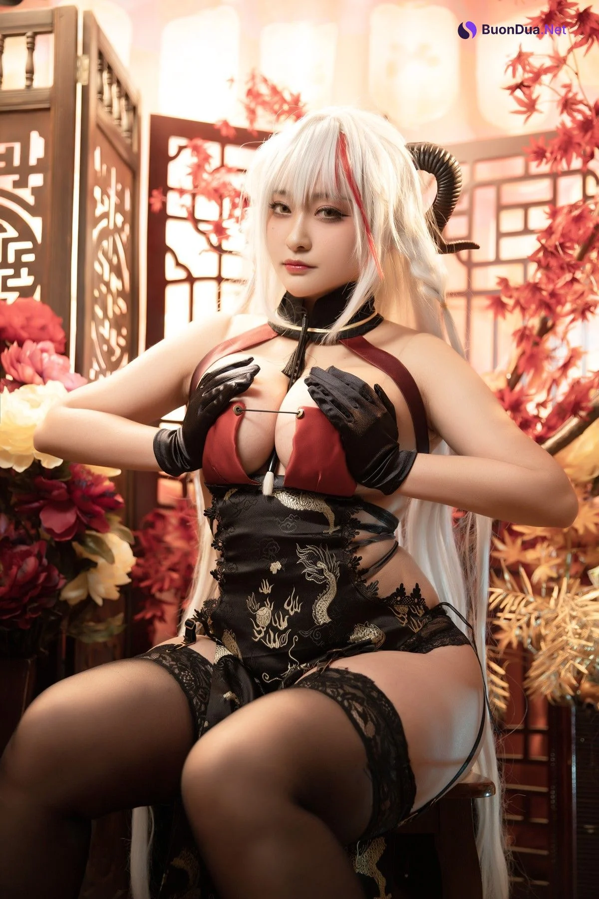 Cosplay 洛璃LoLiSAMA 埃吉尔旗袍 金龙腾祥云 Set.02 - Photo 10