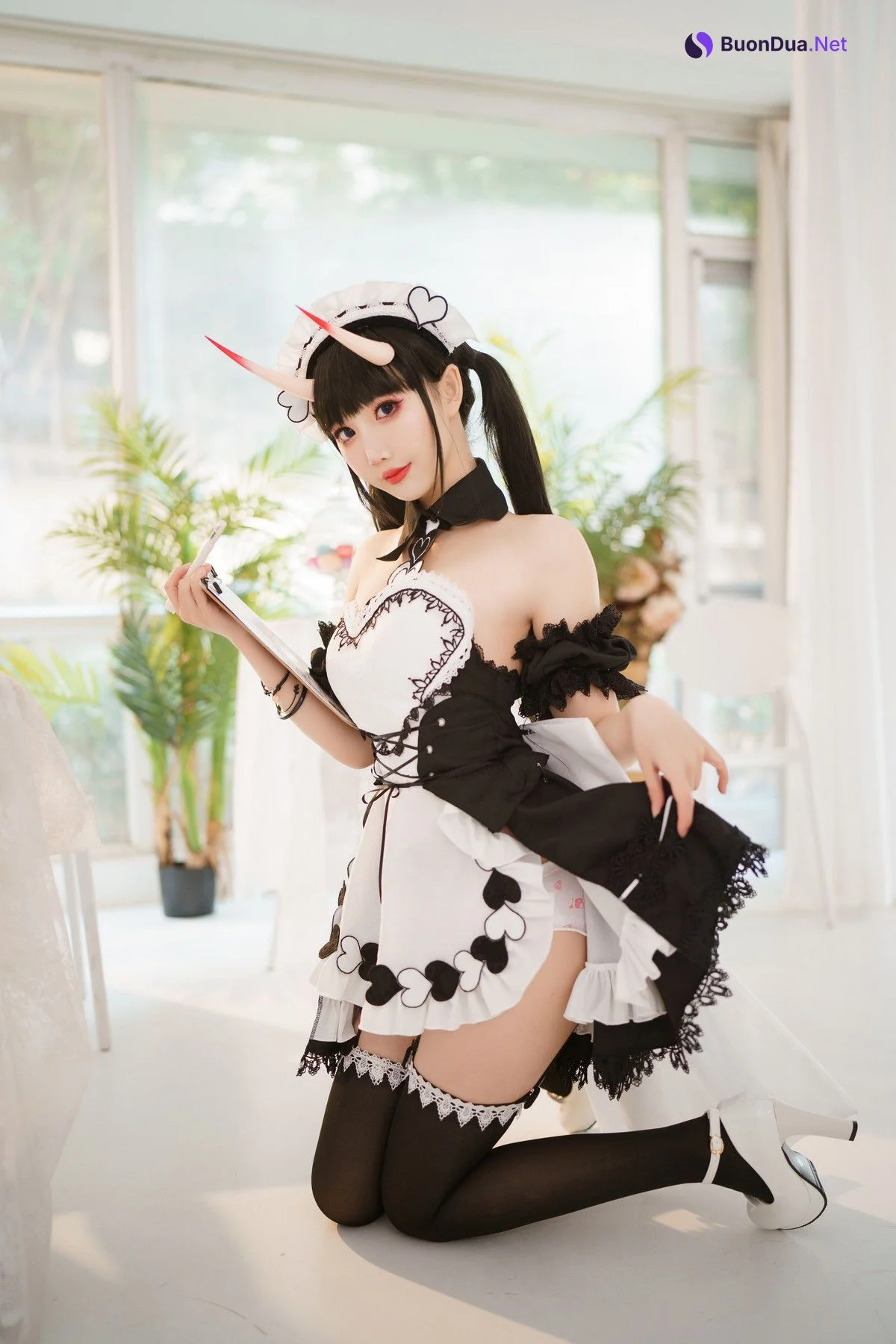 Cosplay 面饼仙儿 能代女仆 Maid - Photo 5