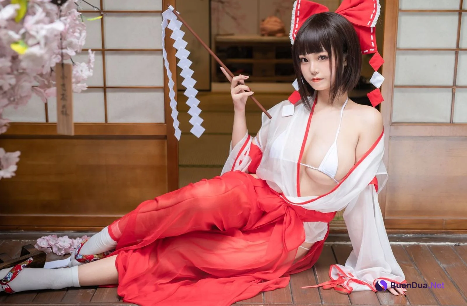 蜜汁貓裘 Cosplay 巫女 Miko Sister - Photo 12