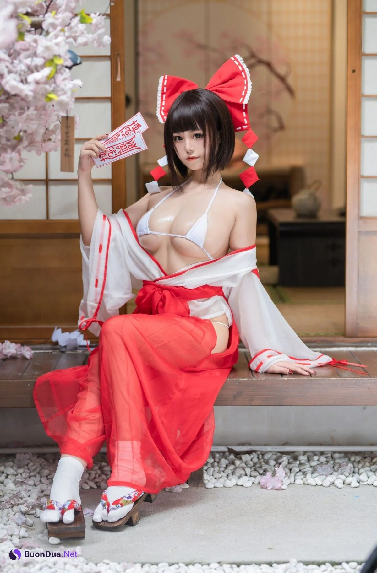 蜜汁貓裘 Cosplay 巫女 Miko Sister - Photo 15