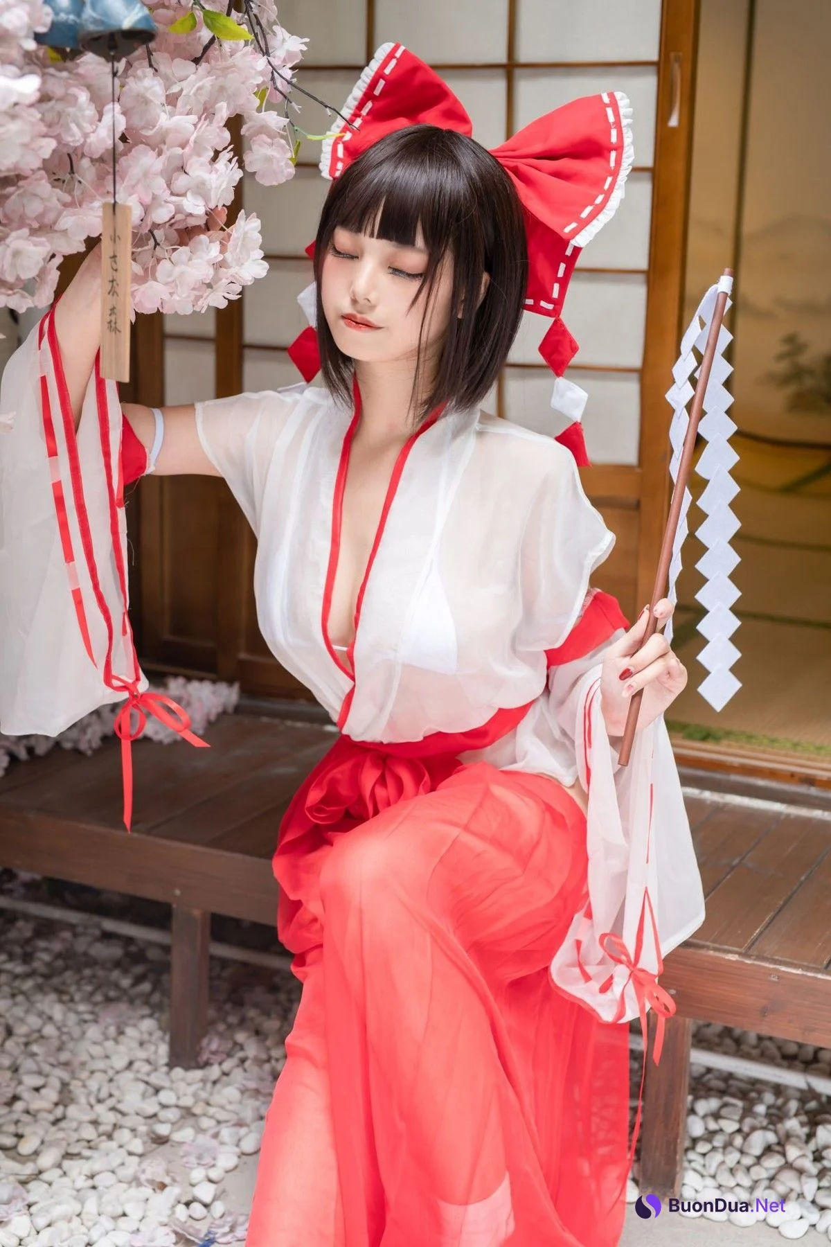 蜜汁貓裘 Cosplay 巫女 Miko Sister - Photo 8