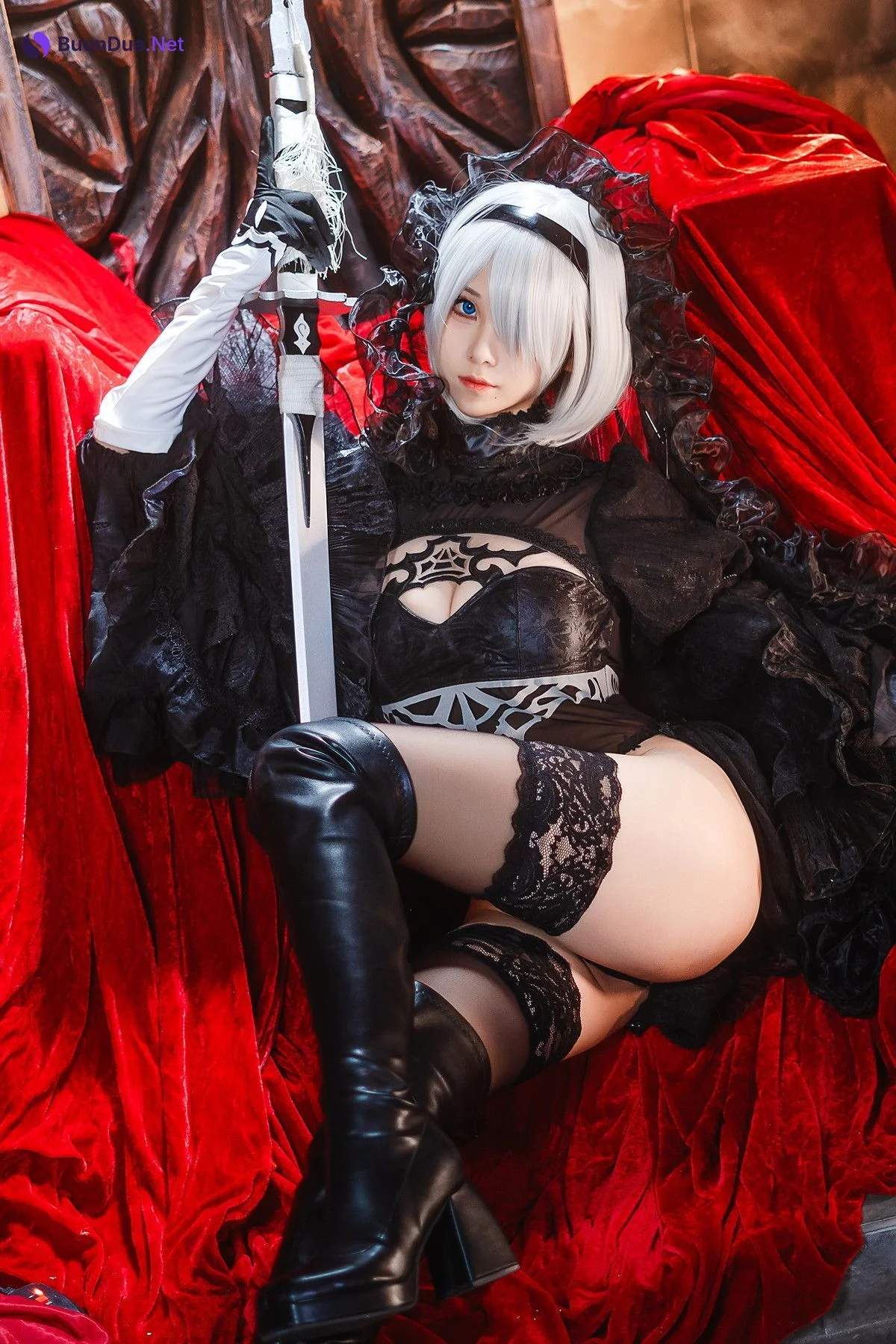 Cosplay 蜜汁猫裘Mizhimaoqiu 2B Nier:Automata Set.01 - Photo 4