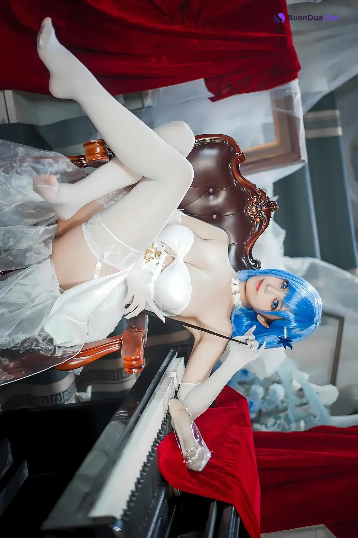 Cosplay 蜜汁猫裘Mizhimaoqiu – 碧蓝航线 恰巴耶夫白骑兵 Set.01 - Photo 7