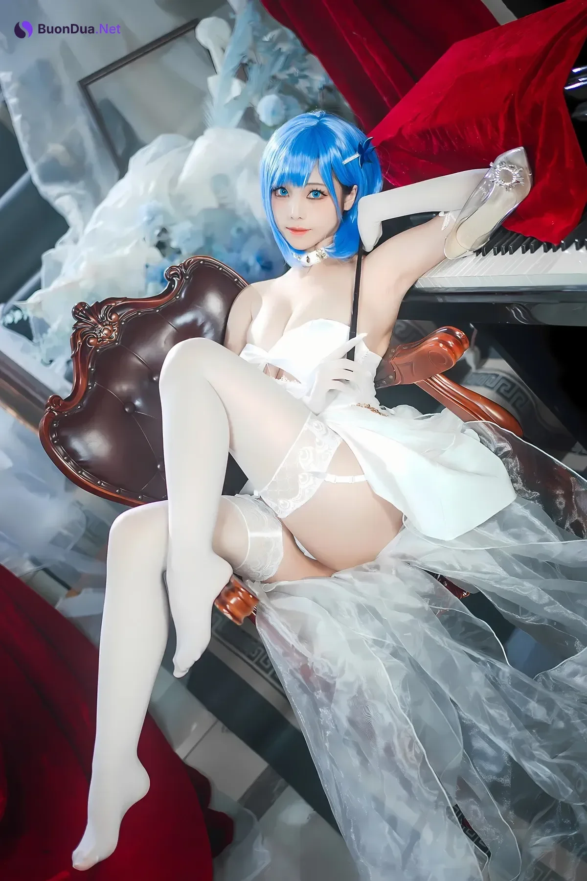 Cosplay 蜜汁猫裘Mizhimaoqiu – 碧蓝航线 恰巴耶夫白骑兵 Set.01 - Photo 8