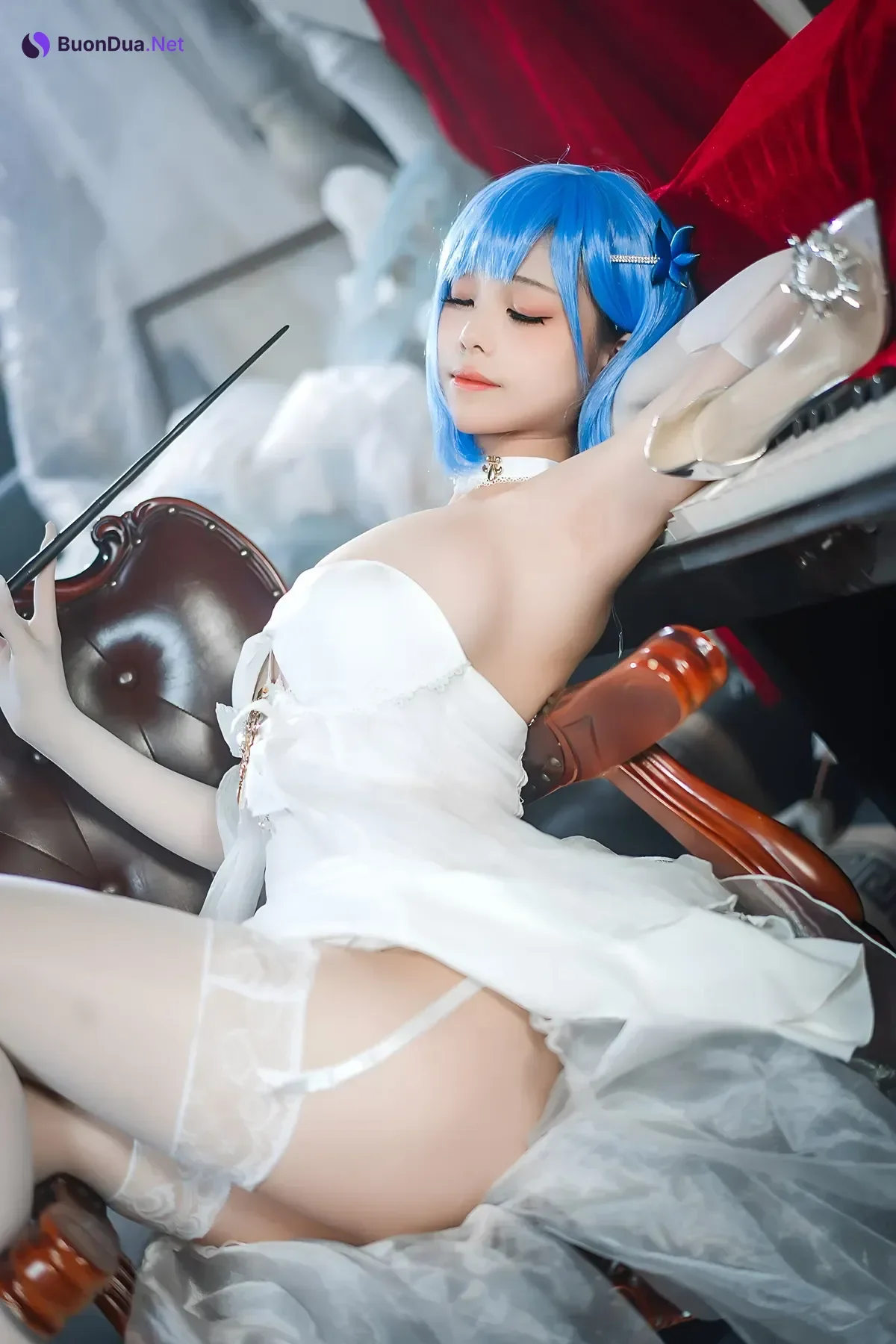 Cosplay 蜜汁猫裘Mizhimaoqiu – 碧蓝航线 恰巴耶夫白骑兵 Set.01 - Photo 10