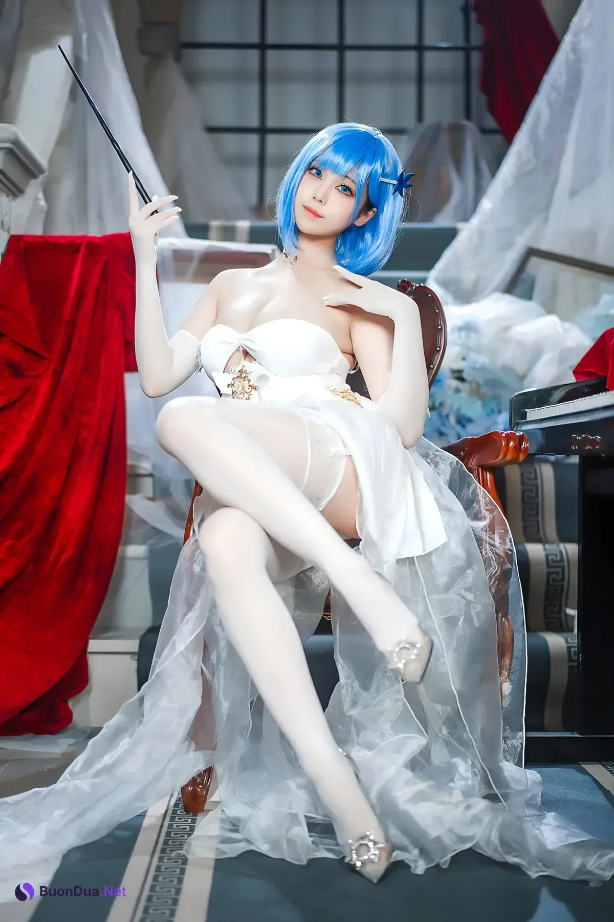 Cosplay 蜜汁猫裘Mizhimaoqiu – 碧蓝航线 恰巴耶夫白骑兵 Set.01 - Photo 2