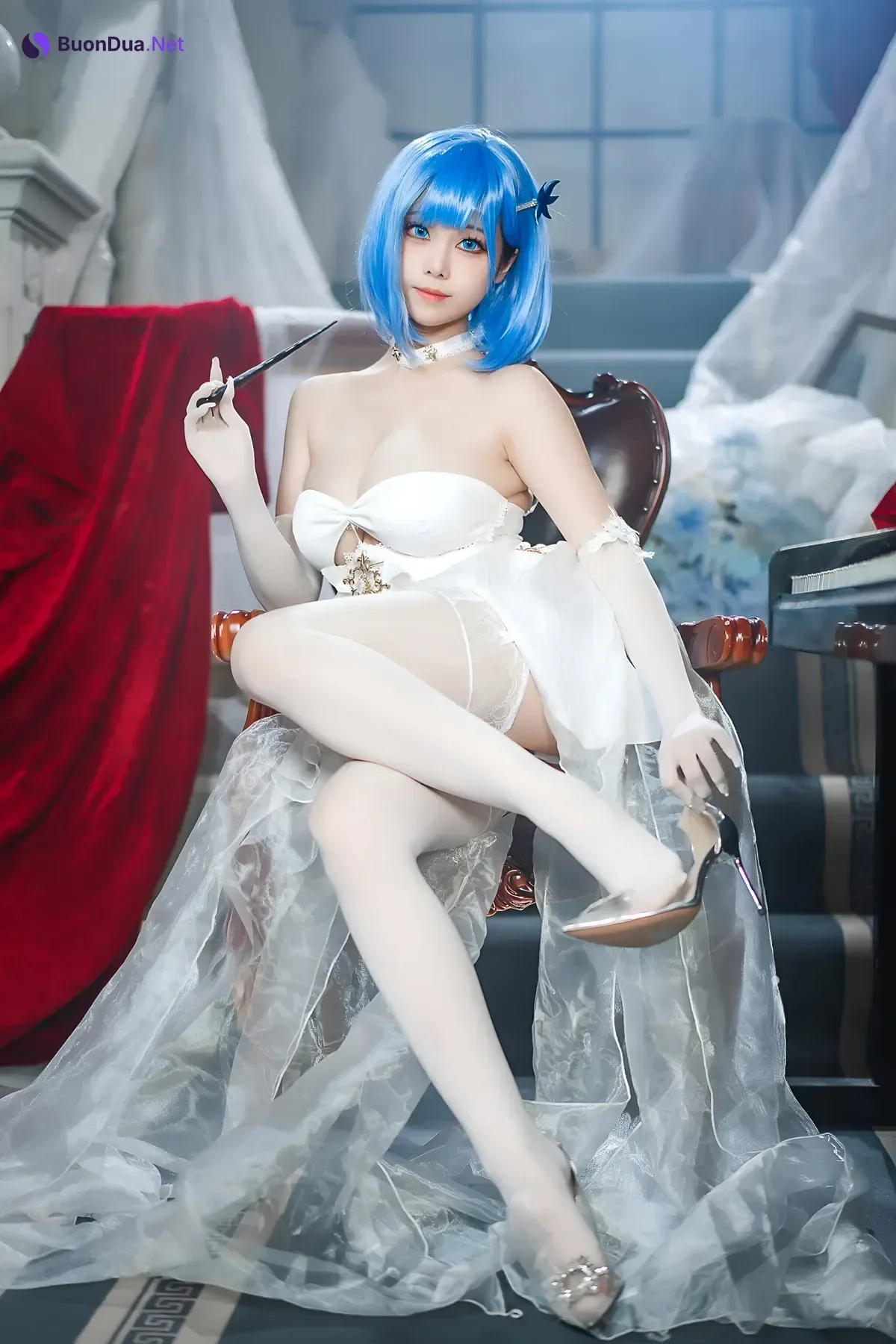 Cosplay 蜜汁猫裘Mizhimaoqiu – 碧蓝航线 恰巴耶夫白骑兵 Set.01 - Photo 5
