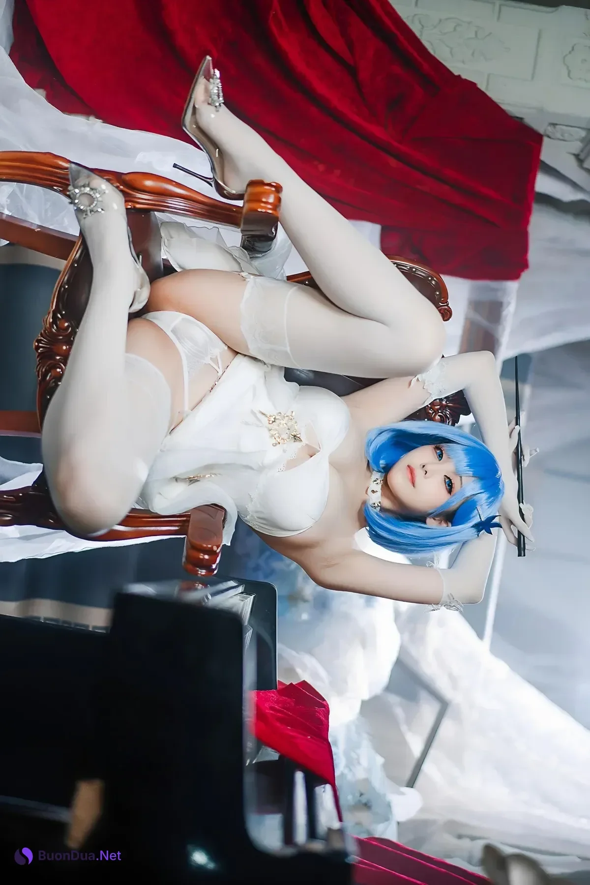 Cosplay 蜜汁猫裘Mizhimaoqiu – 碧蓝航线 恰巴耶夫白骑兵 Set.02 - Photo 3