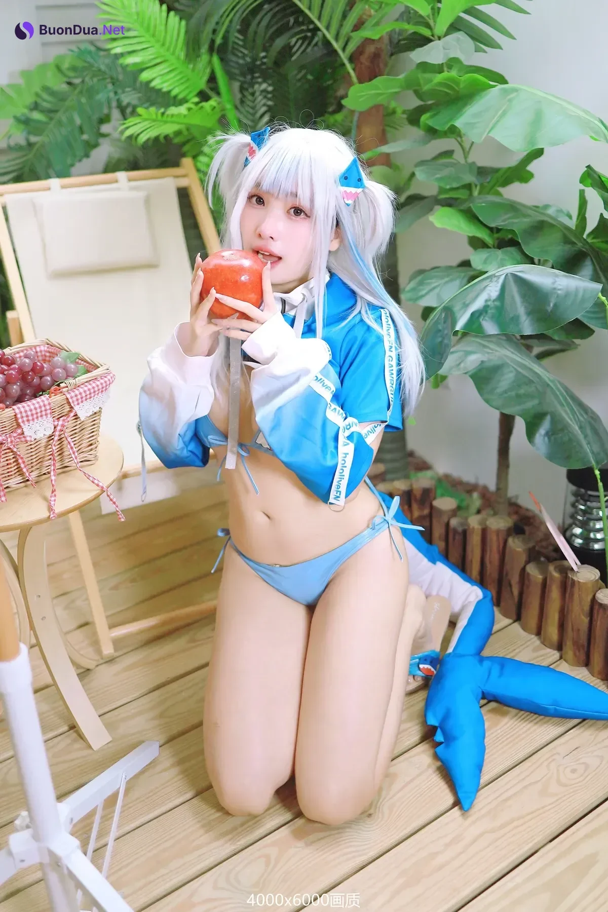 Cosplay 慕慕Momo – 鲨鱼制服 Gura - Photo 10