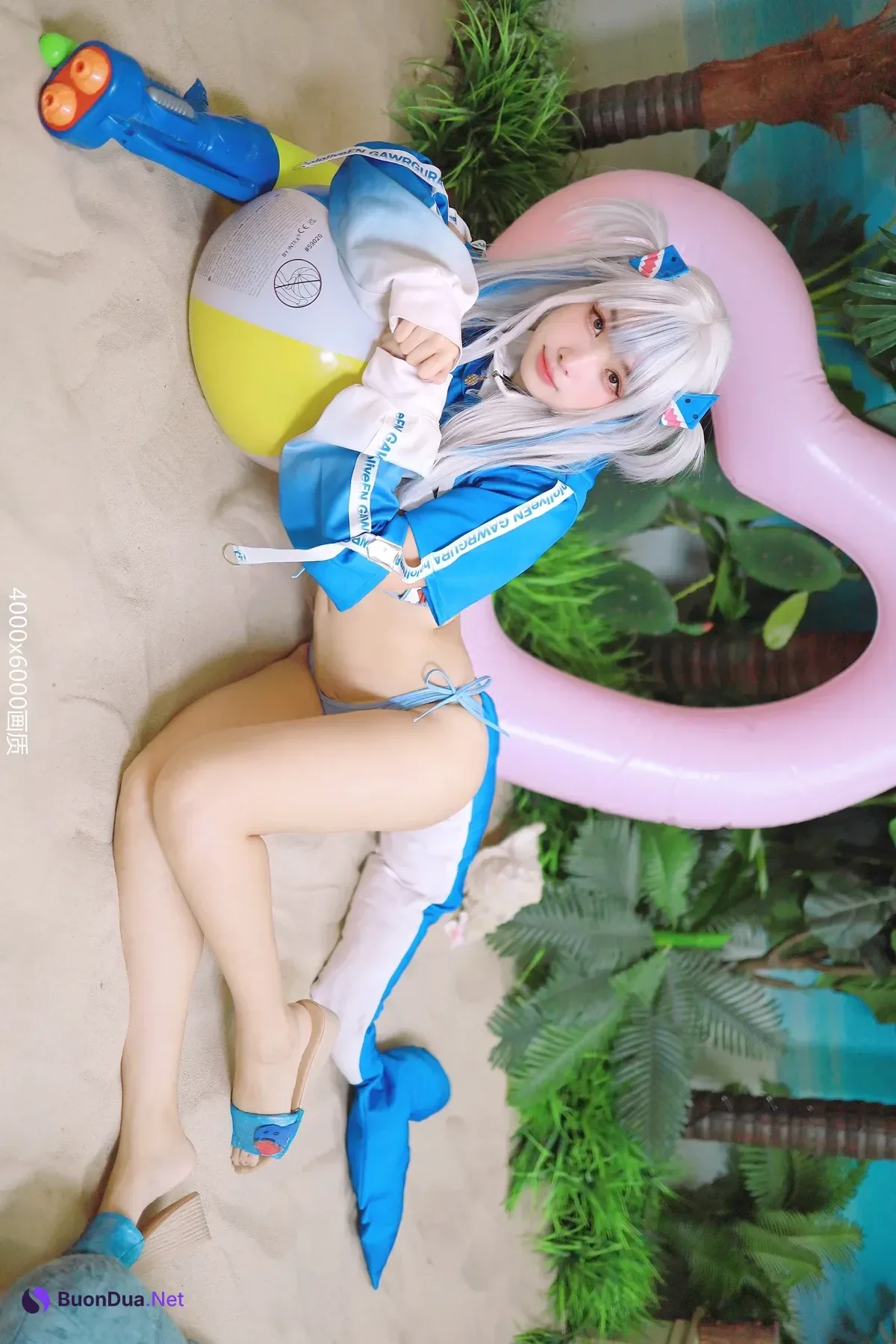 Cosplay 慕慕Momo – 鲨鱼制服 Gura - Photo 15