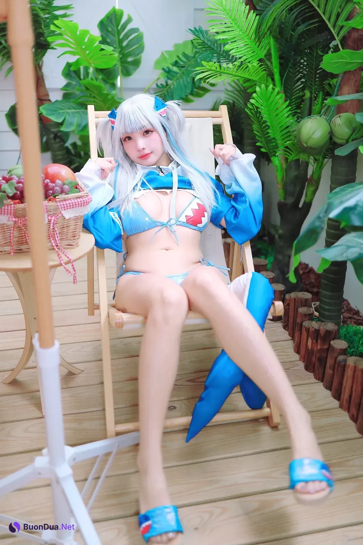 Cosplay 慕慕Momo – 鲨鱼制服 Gura - Photo 7