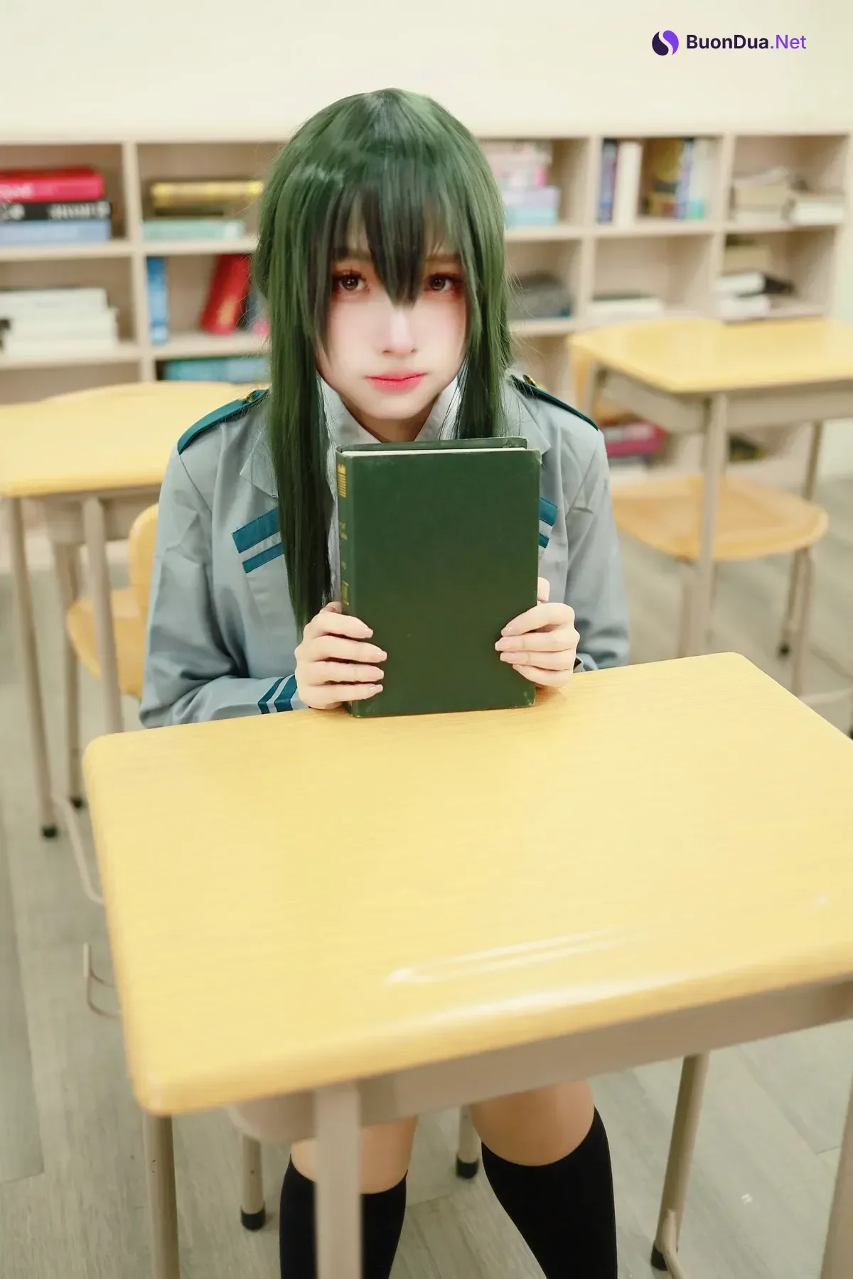 Cosplay 慕慕Momo – 剎那 Setsuna + 蛙吹梅雨 學生服 Asui Tsuyu - Photo 15