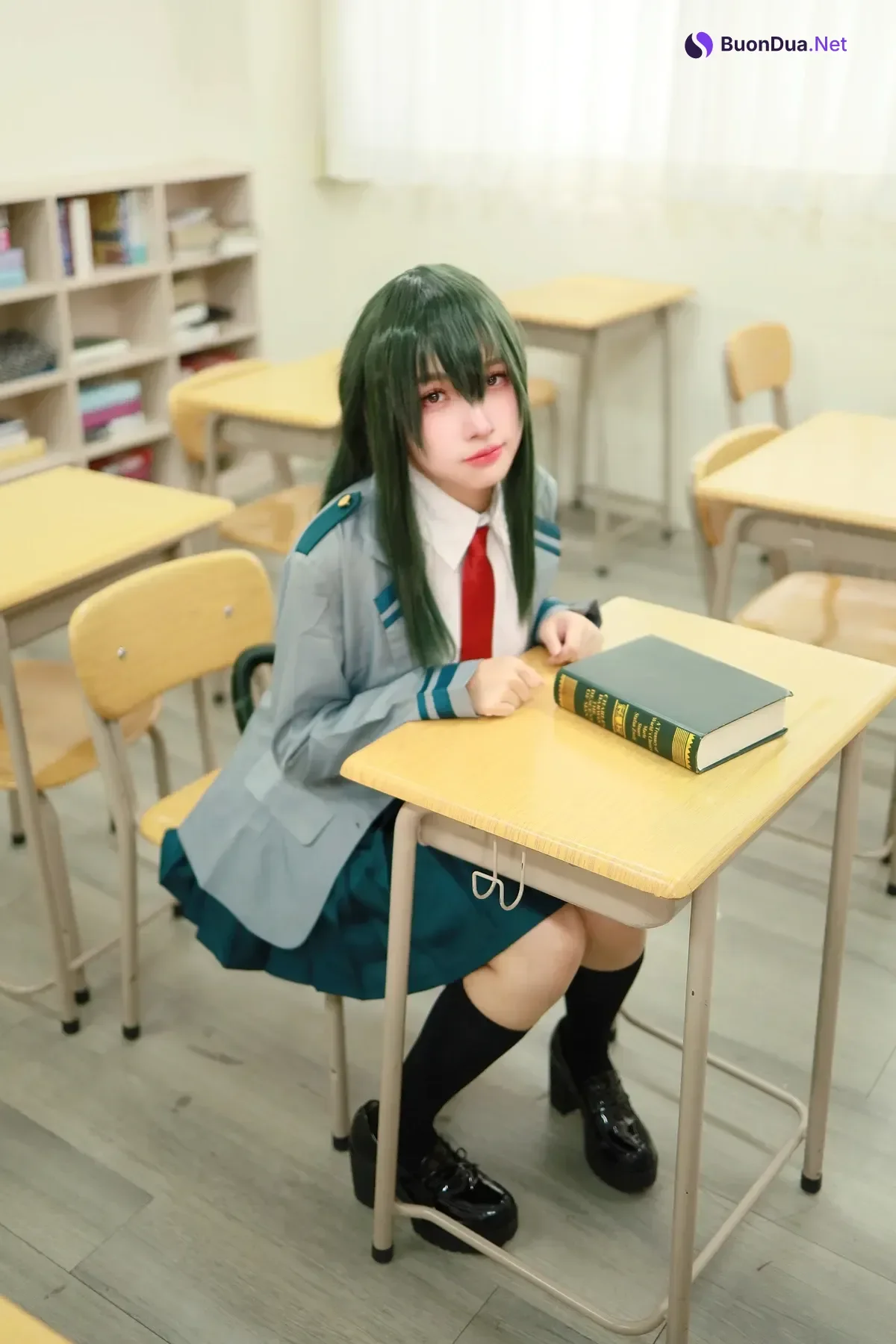Cosplay 慕慕Momo – 剎那 Setsuna + 蛙吹梅雨 學生服 Asui Tsuyu - Photo 17