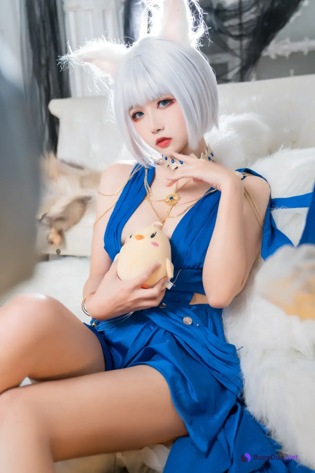 Cosplay 瓜希酱 & Momoko葵葵 – 碧蓝航线赤城 & 加贺 礼服 - Photo 15