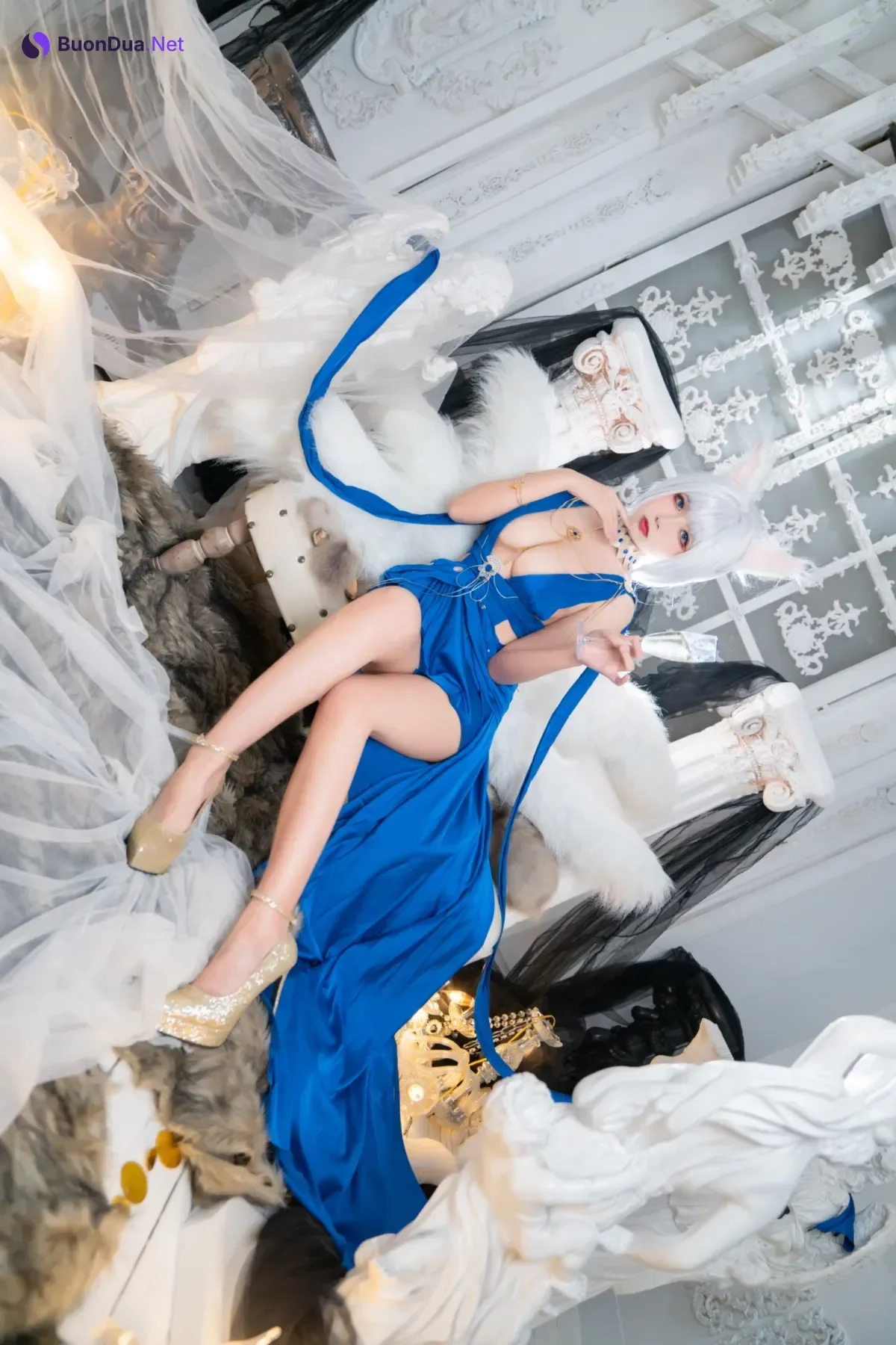 Cosplay 瓜希酱 & Momoko葵葵 – 碧蓝航线赤城 & 加贺 礼服 - Photo 4