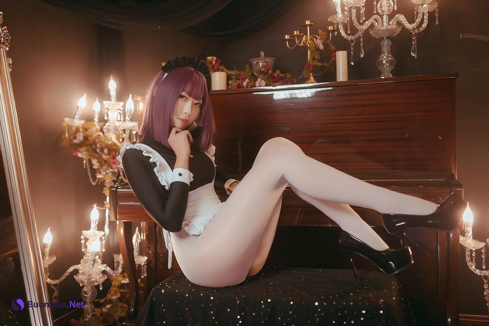Cosplay Money冷冷 高叉女仆 - Photo 3