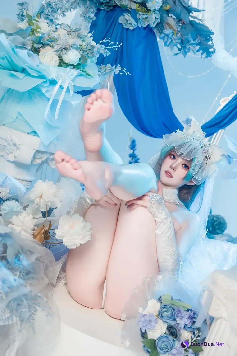 Cosplay Natsuko夏夏子 – 碧蓝航线 柴郡婚纱 - Photo 20
