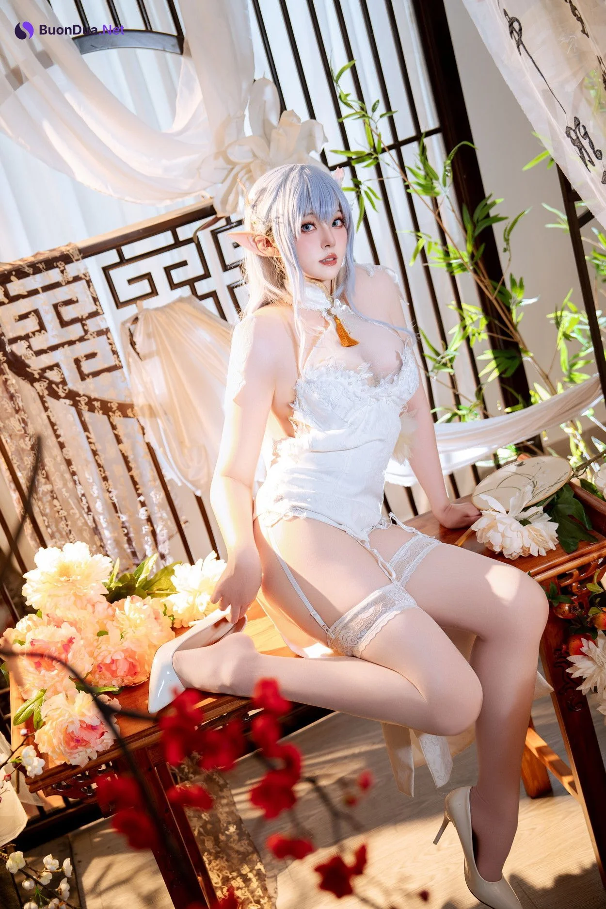 Cosplay Natsuko夏夏子 碧蓝航线 阿尔比恩旗袍 - รูปภาพ 11