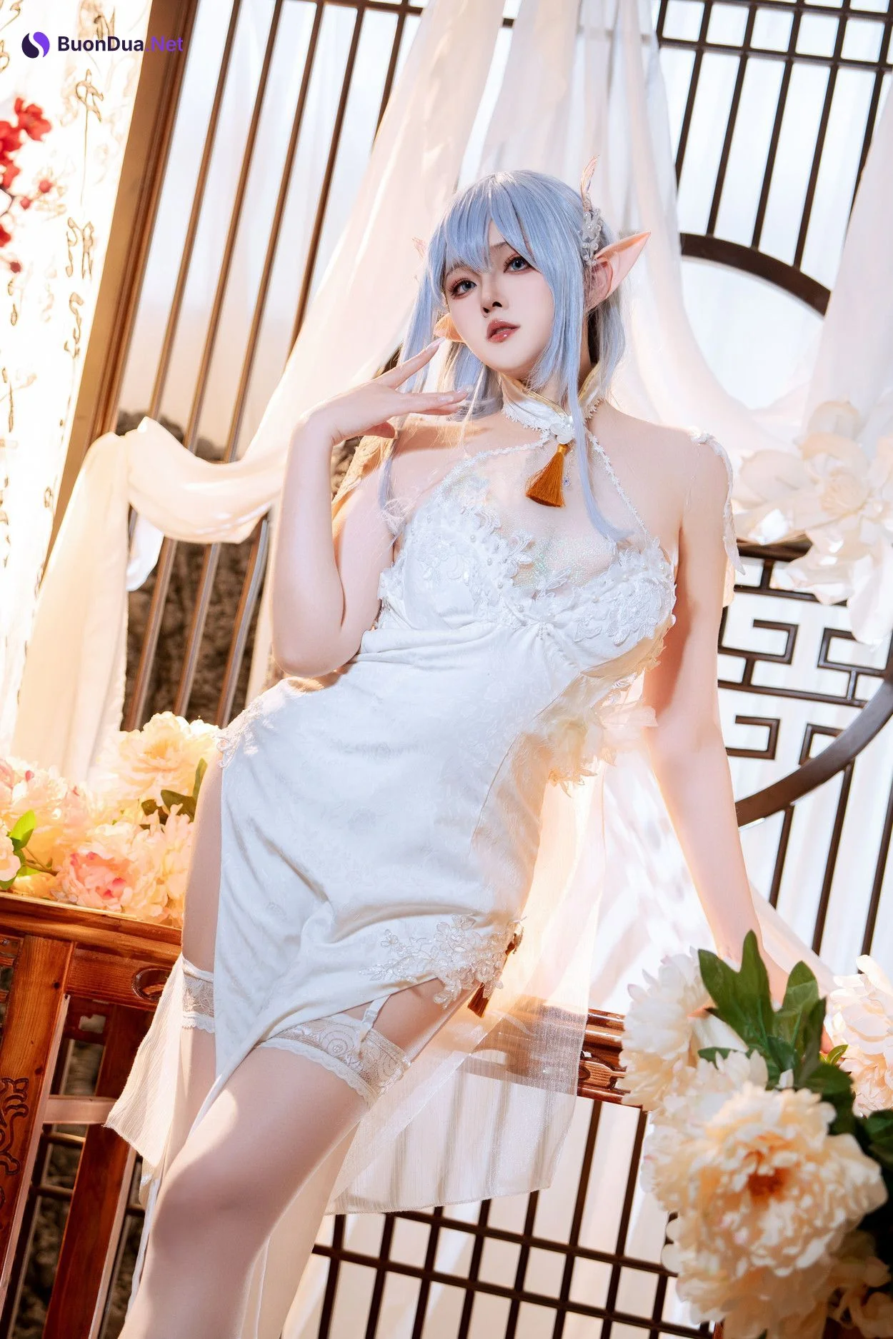 Cosplay Natsuko夏夏子 碧蓝航线 阿尔比恩旗袍 - รูปภาพ 7