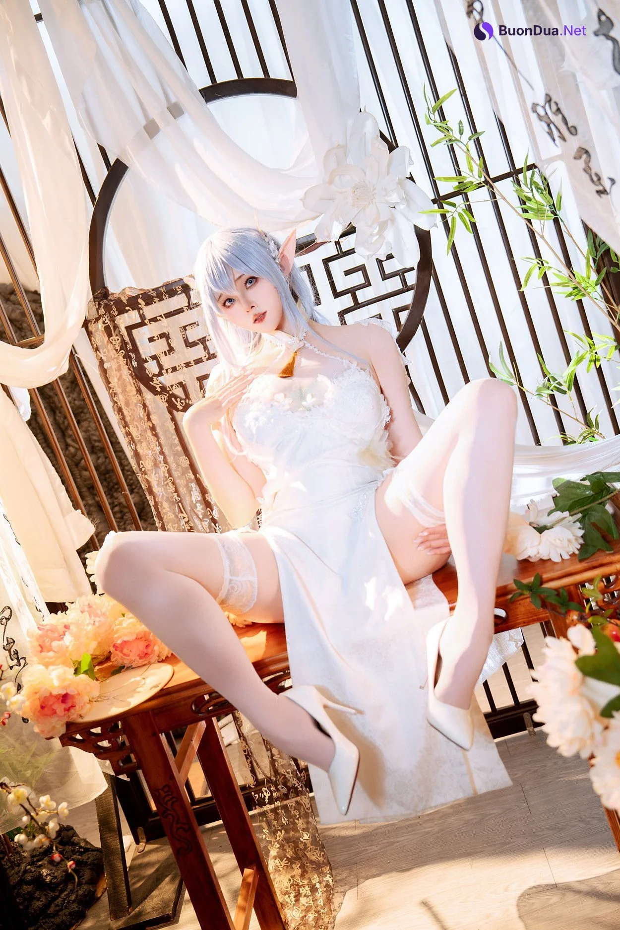Cosplay Natsuko夏夏子 碧蓝航线 阿尔比恩旗袍 - รูปภาพ 9
