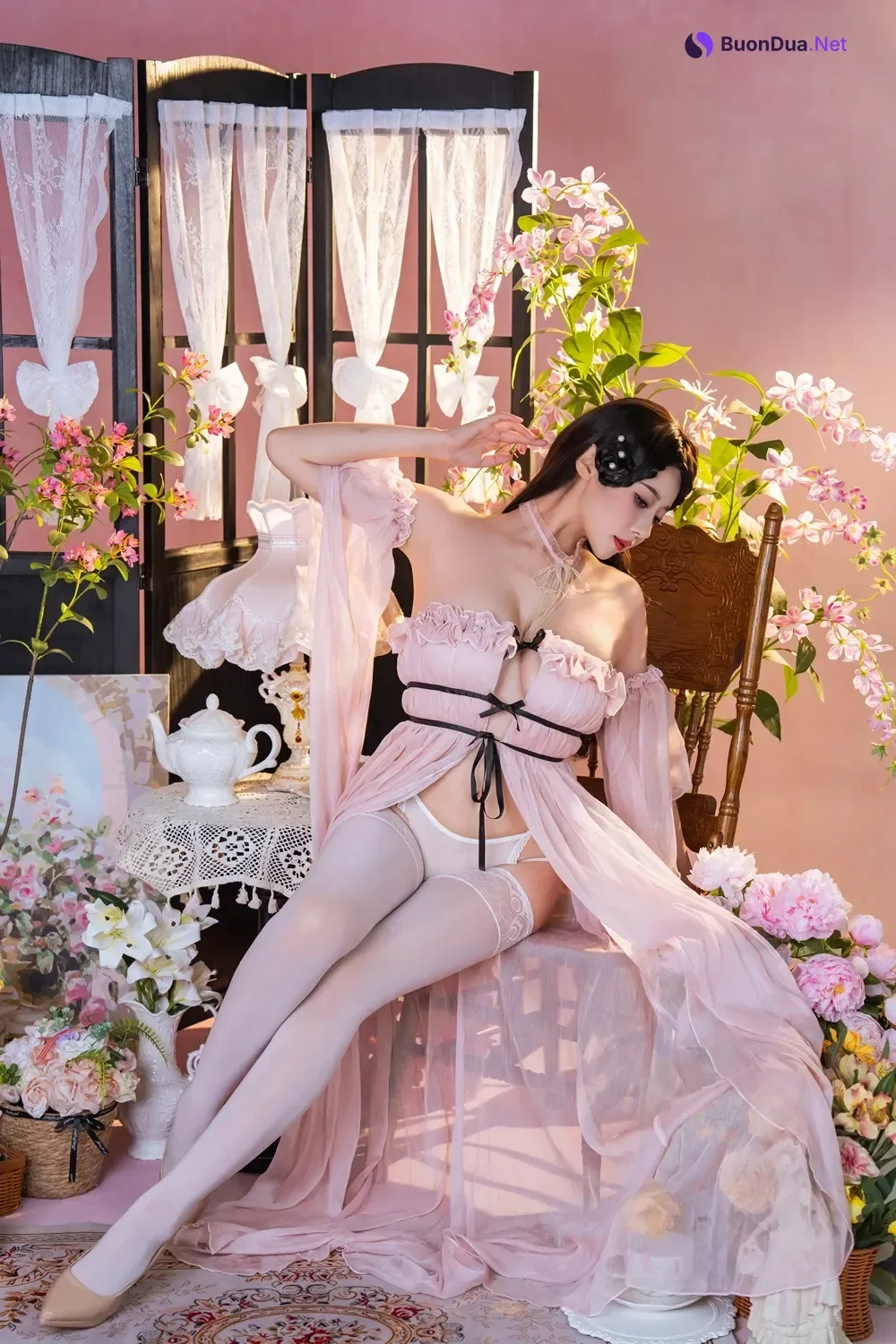 Cosplay 奈汐酱nice – 粉红茶事 - Photo 9