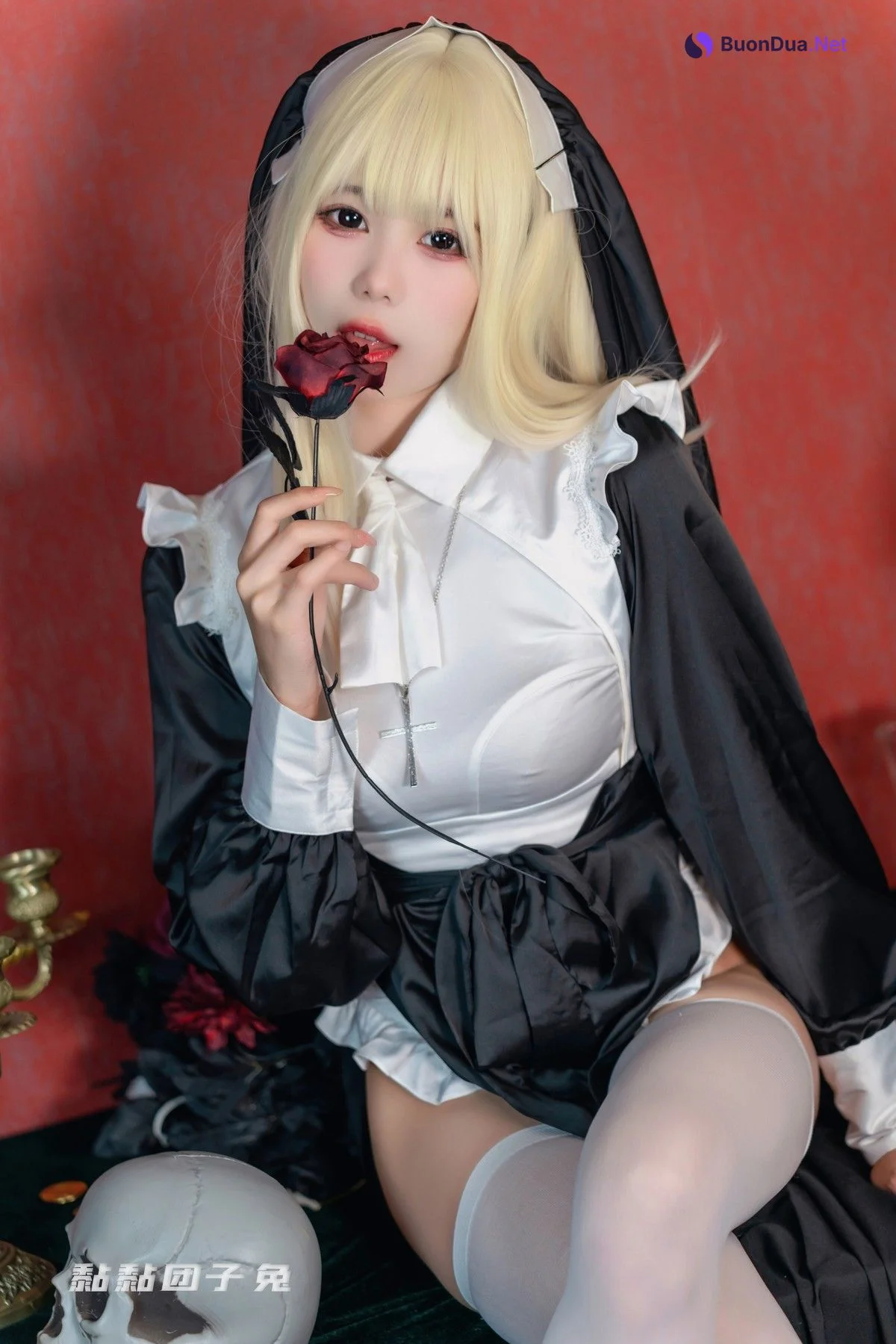 Cosplay 黏黏团子兔 Nun 修女 - Photo 15