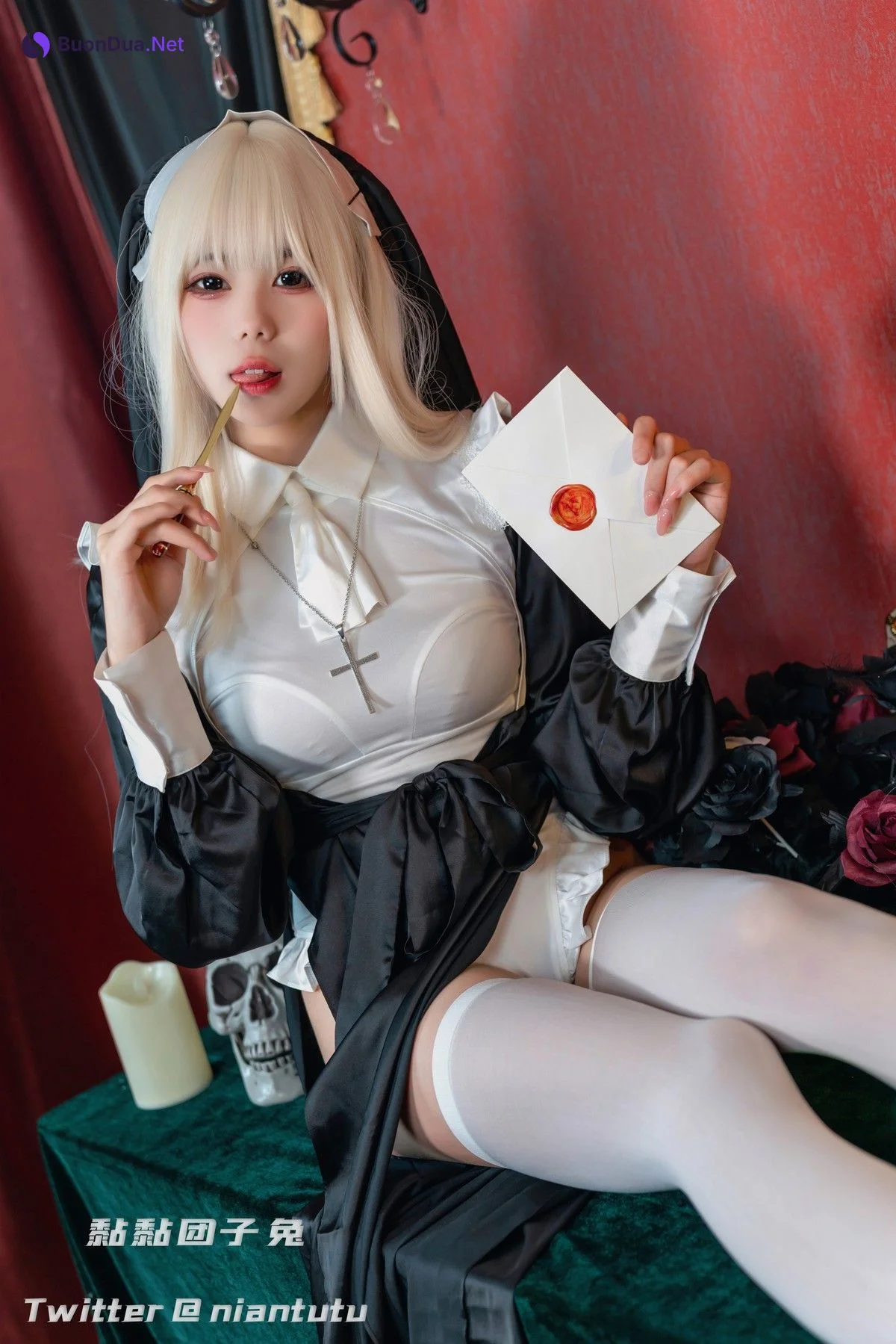 Cosplay 黏黏团子兔 Nun 修女 - Photo 19