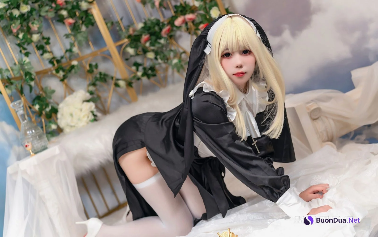Cosplay 黏黏团子兔 Nun 修女 - Photo 4