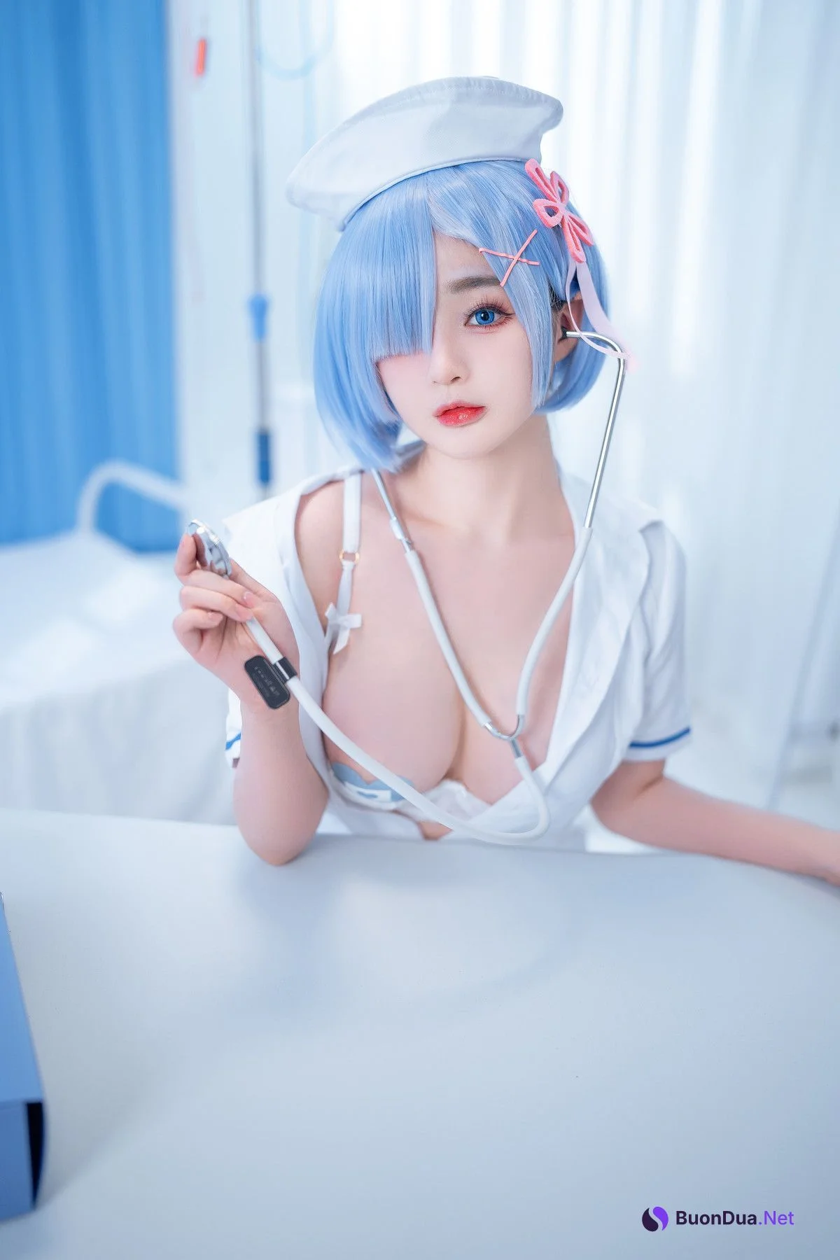 桜井宁宁 Cosplay 雷姆护士 Nurse Rem - Photo 19