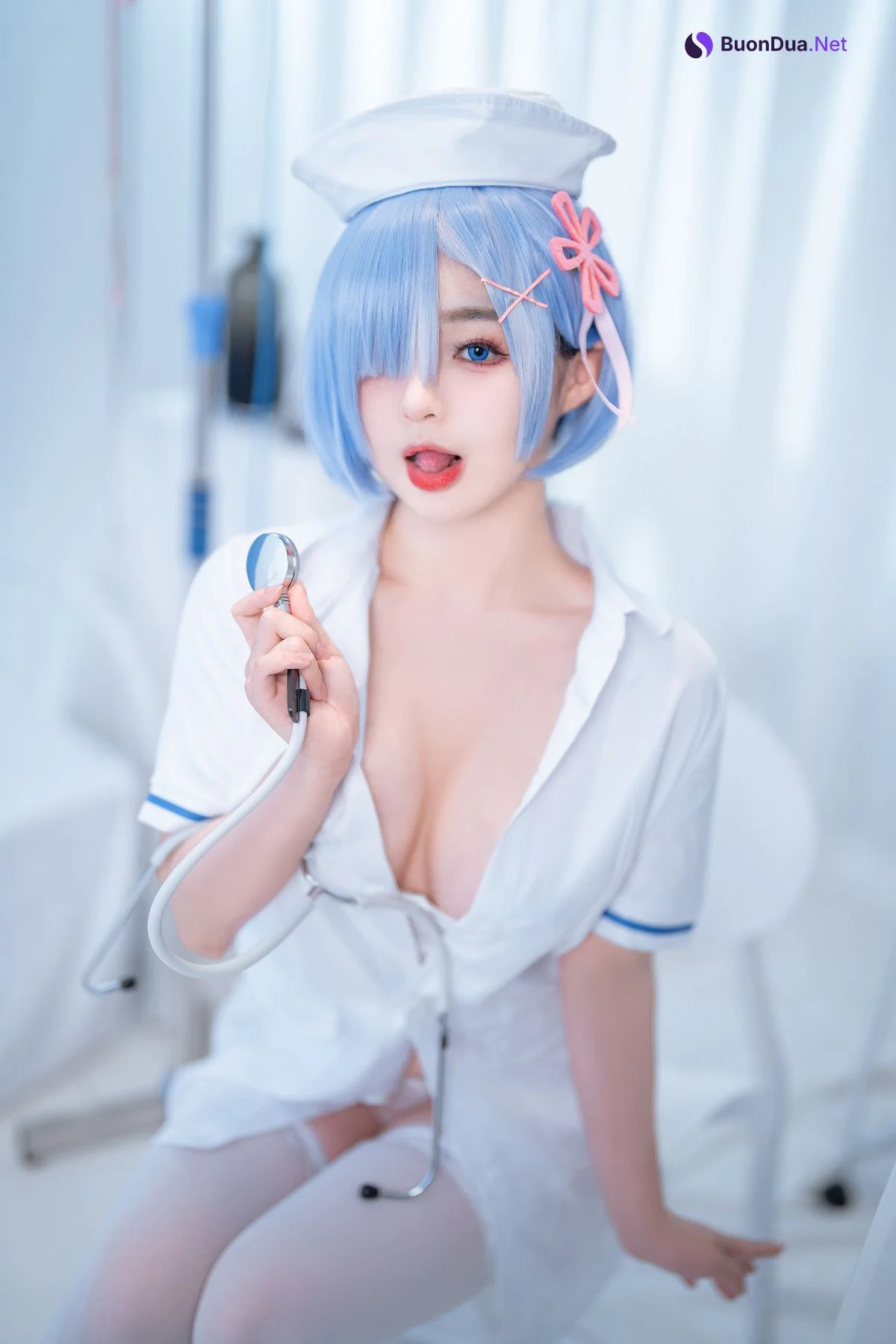 桜井宁宁 Cosplay 雷姆护士 Nurse Rem - Photo 3