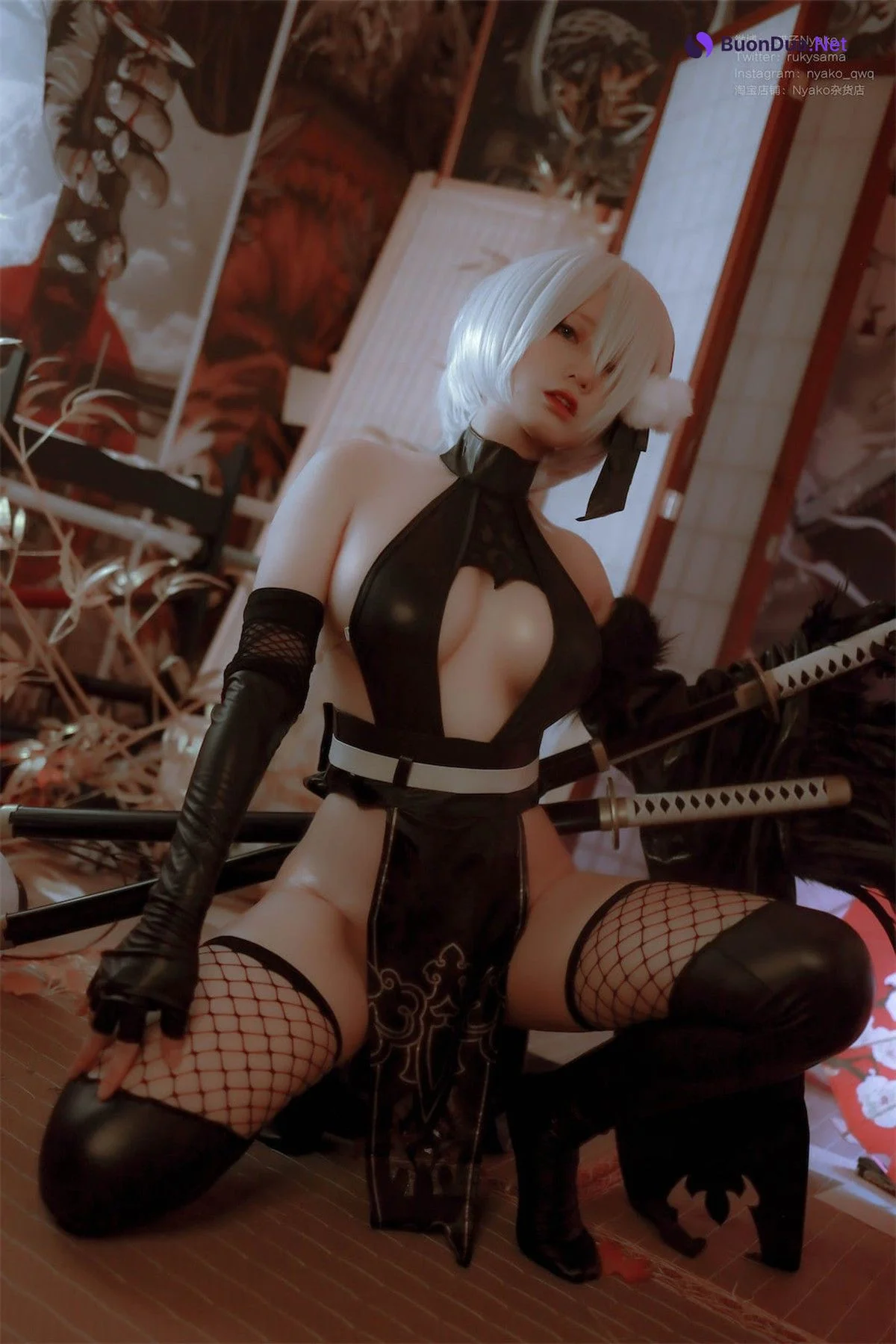 Cosplay Nyako喵子 2B同人旗袍 - Photo 3