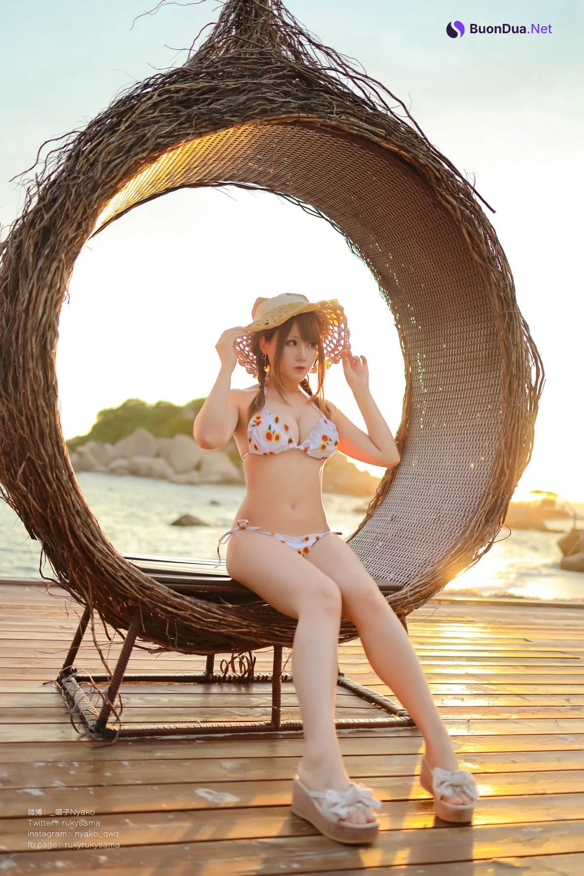 Cosplay Nyako喵子 向日葵比基尼 - 사진 11