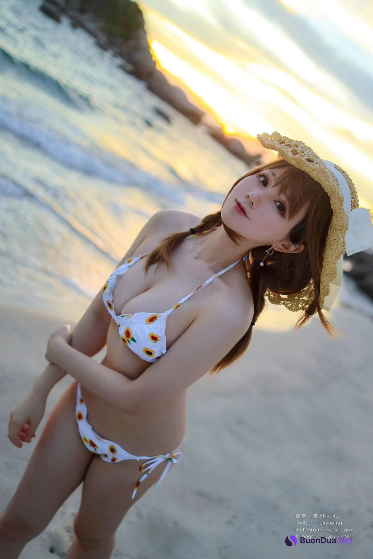 Cosplay Nyako喵子 向日葵比基尼 - 사진 20