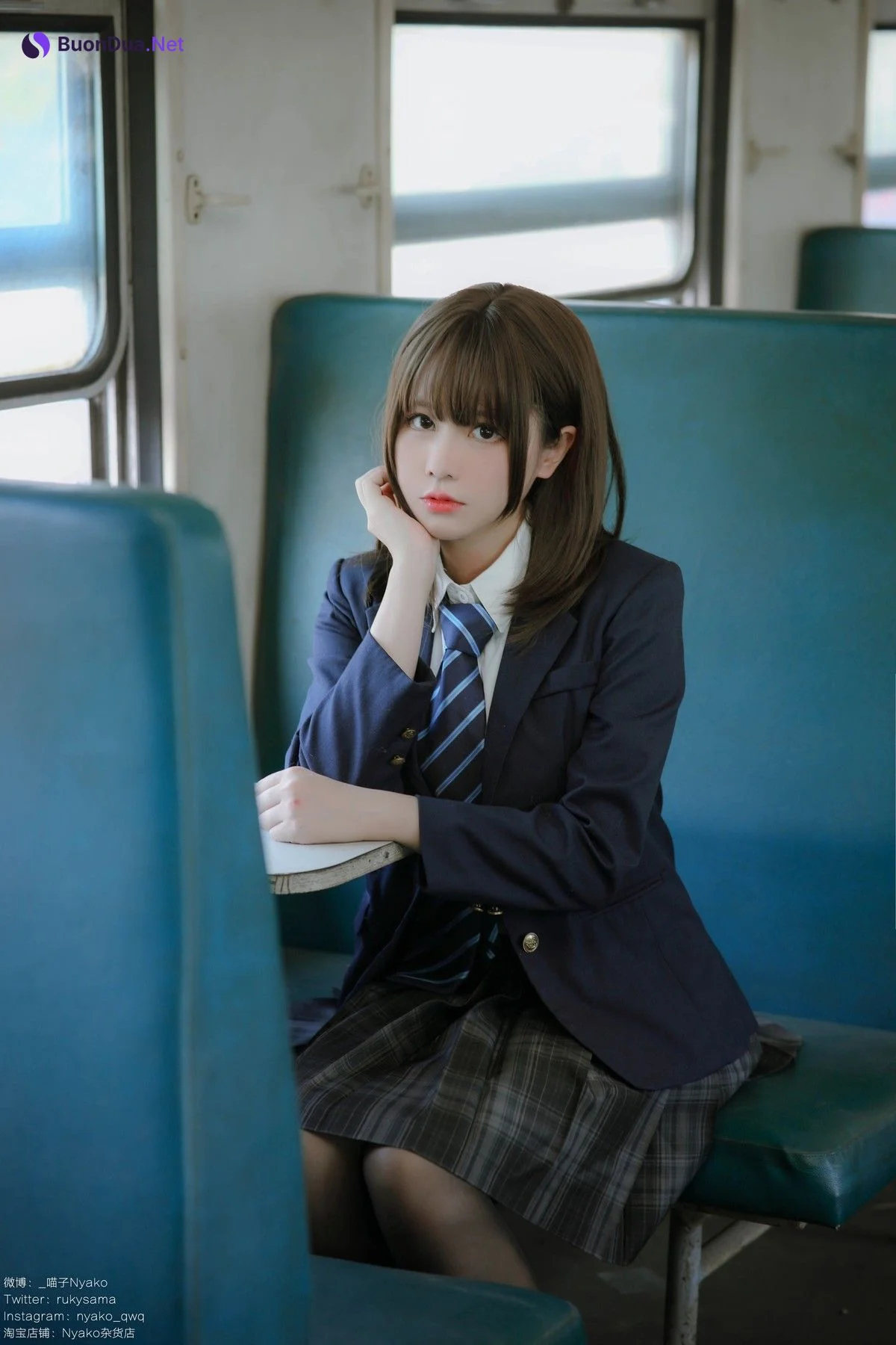 Cosplay Nyako喵子 火车JK制服 - Photo 8