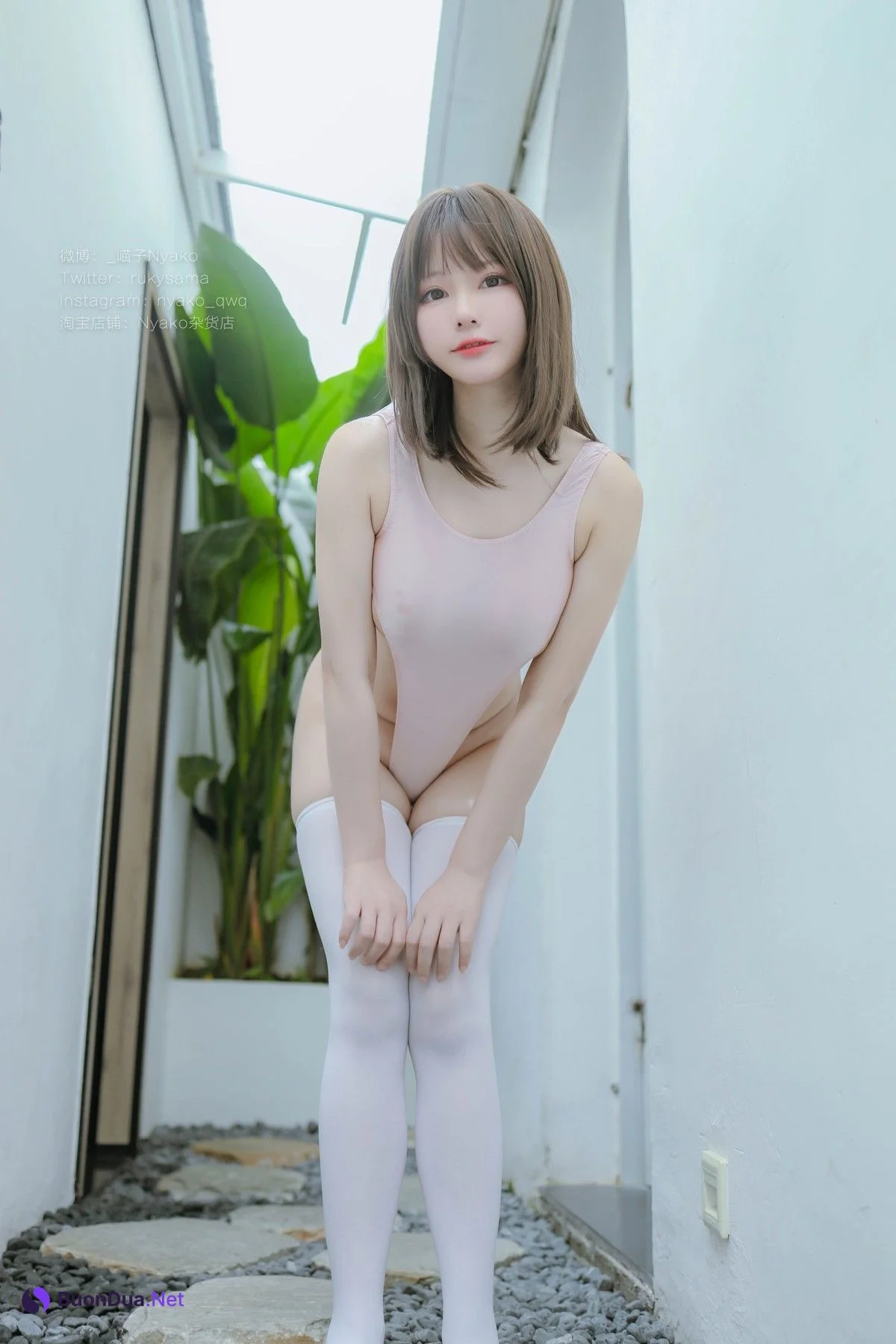 Cosplay Nyako喵子 粉色高叉竞泳 Set.01 - Photo 14