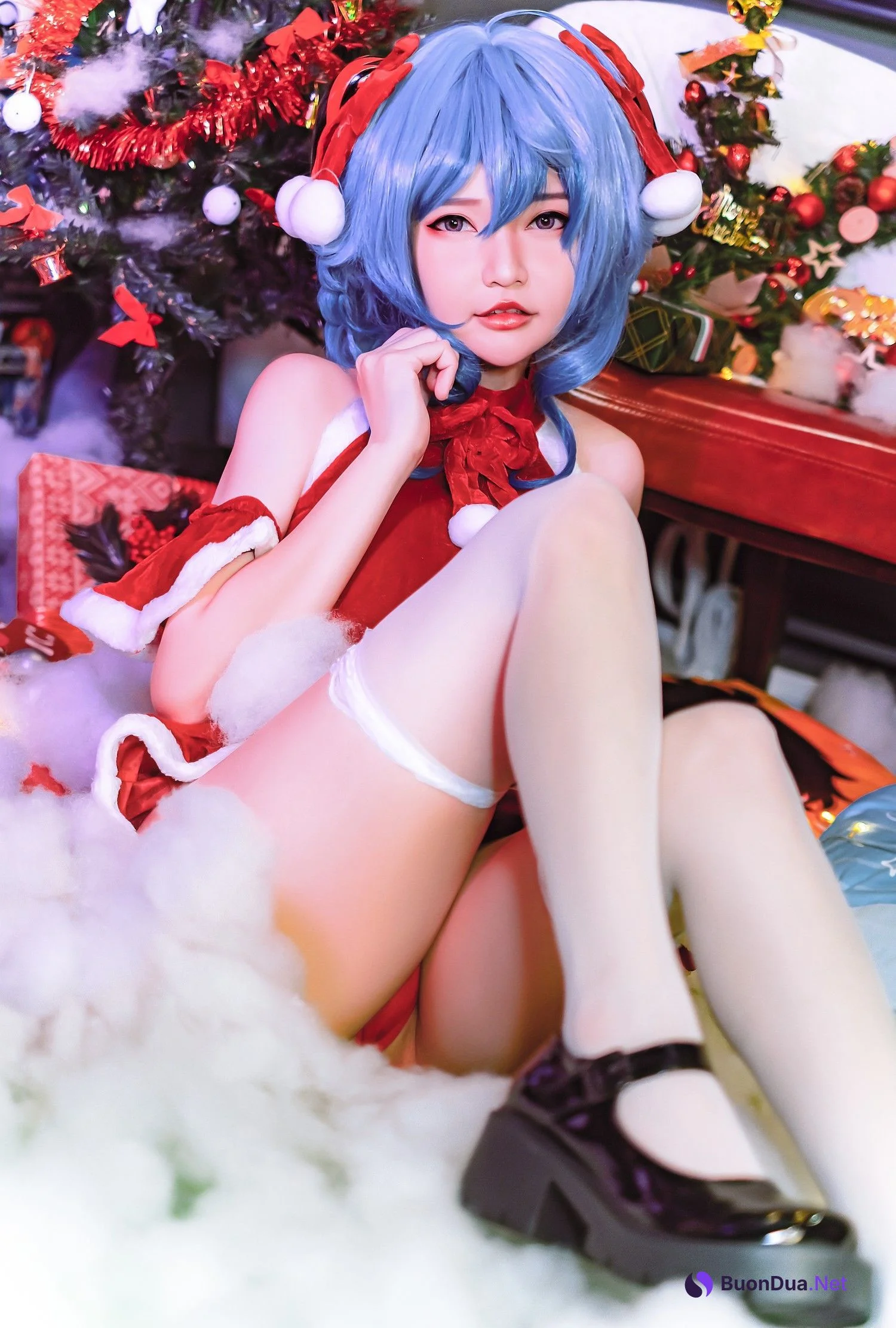 Cosplay Potato Godzilla Santa Ganyu - Photo 5