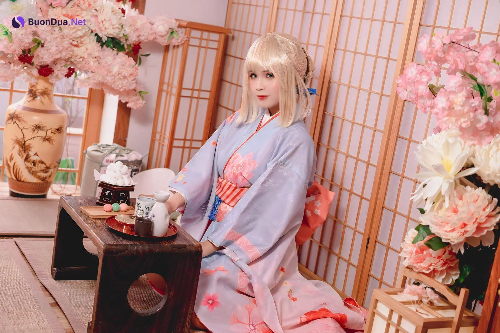 Cosplay Pyonピオン Saber セイバー Kimono - Photo 10